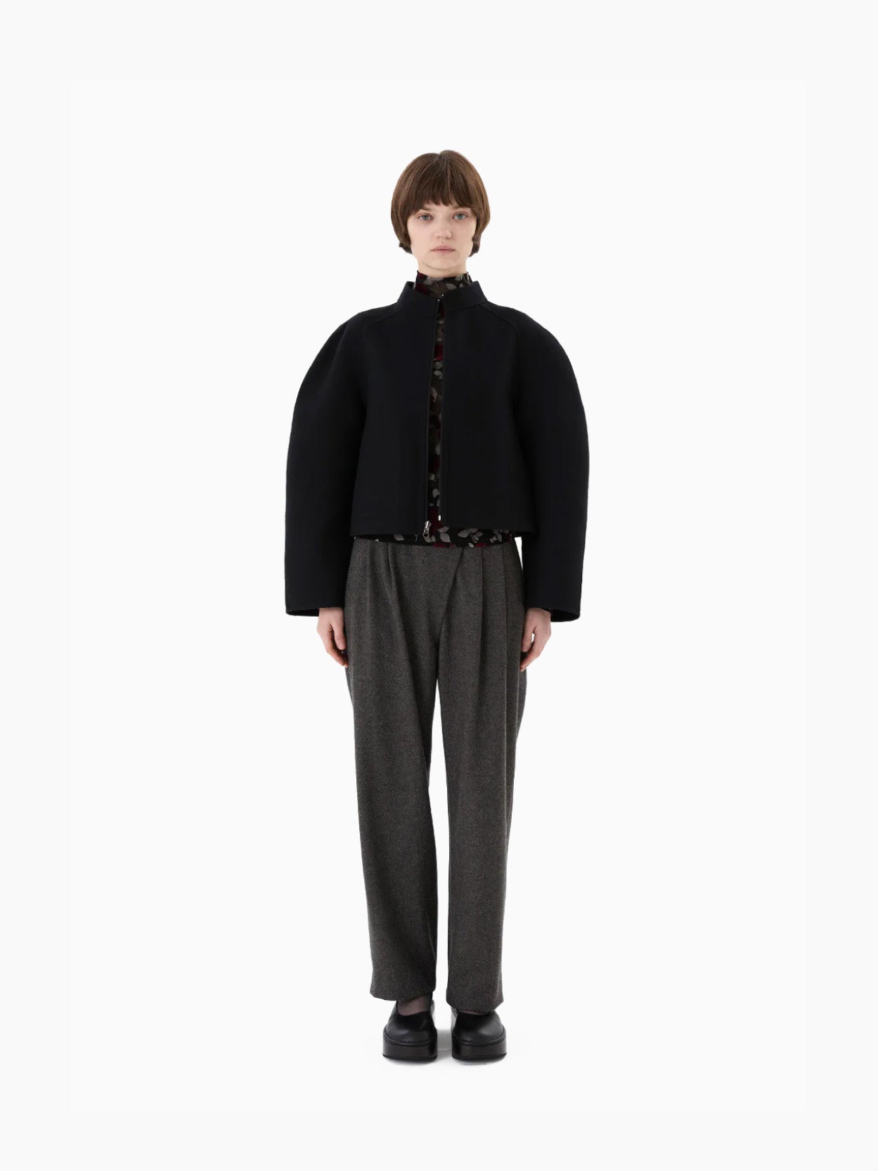 Handmade Raglan Crop Jacket Black
