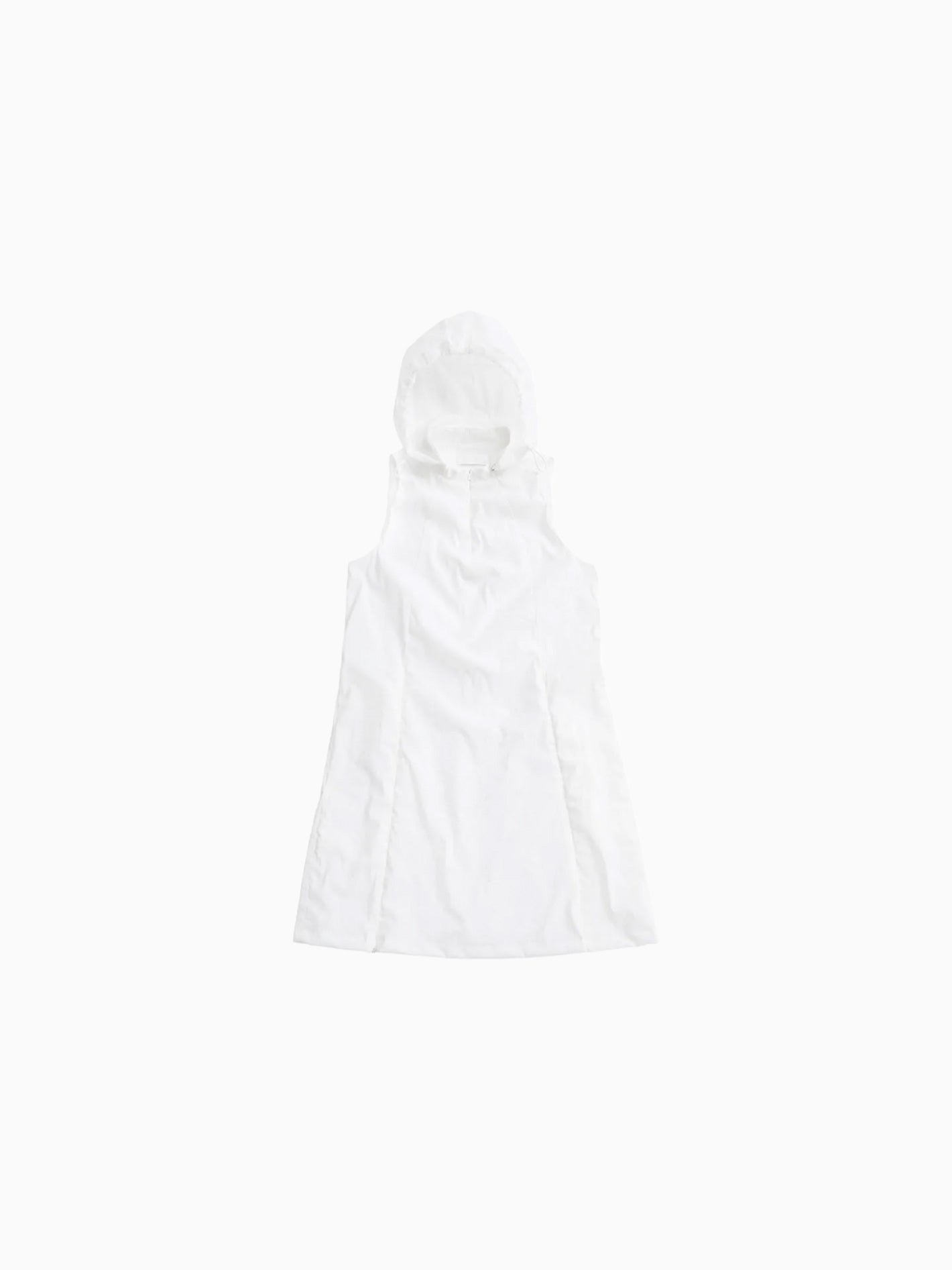 Nylon Hooded Mini Dress White