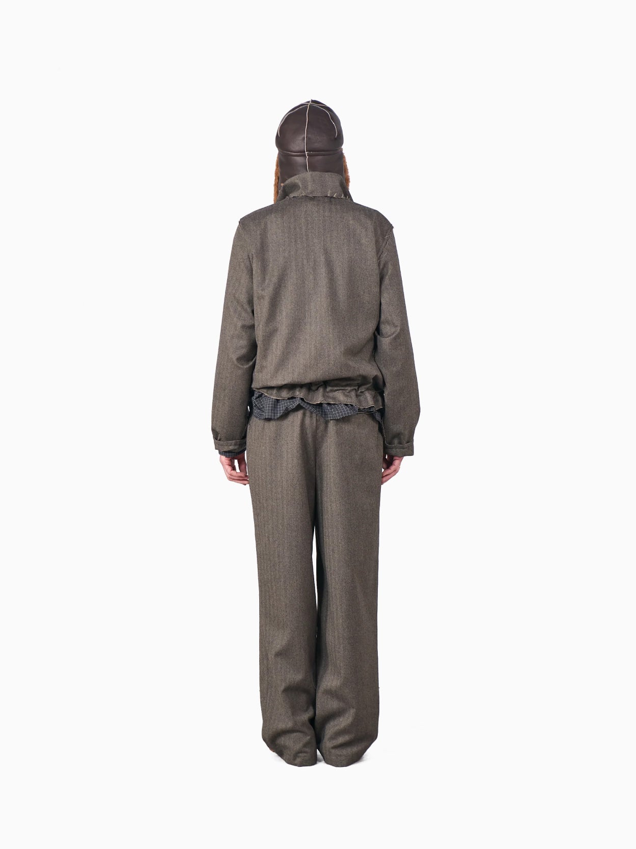 Track Jacket Wool Herringbone