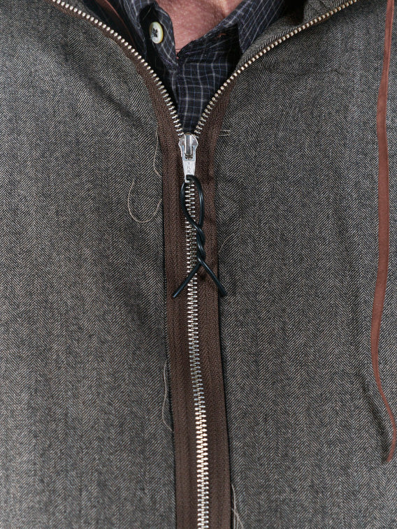 Track Jacket Wool Herringbone