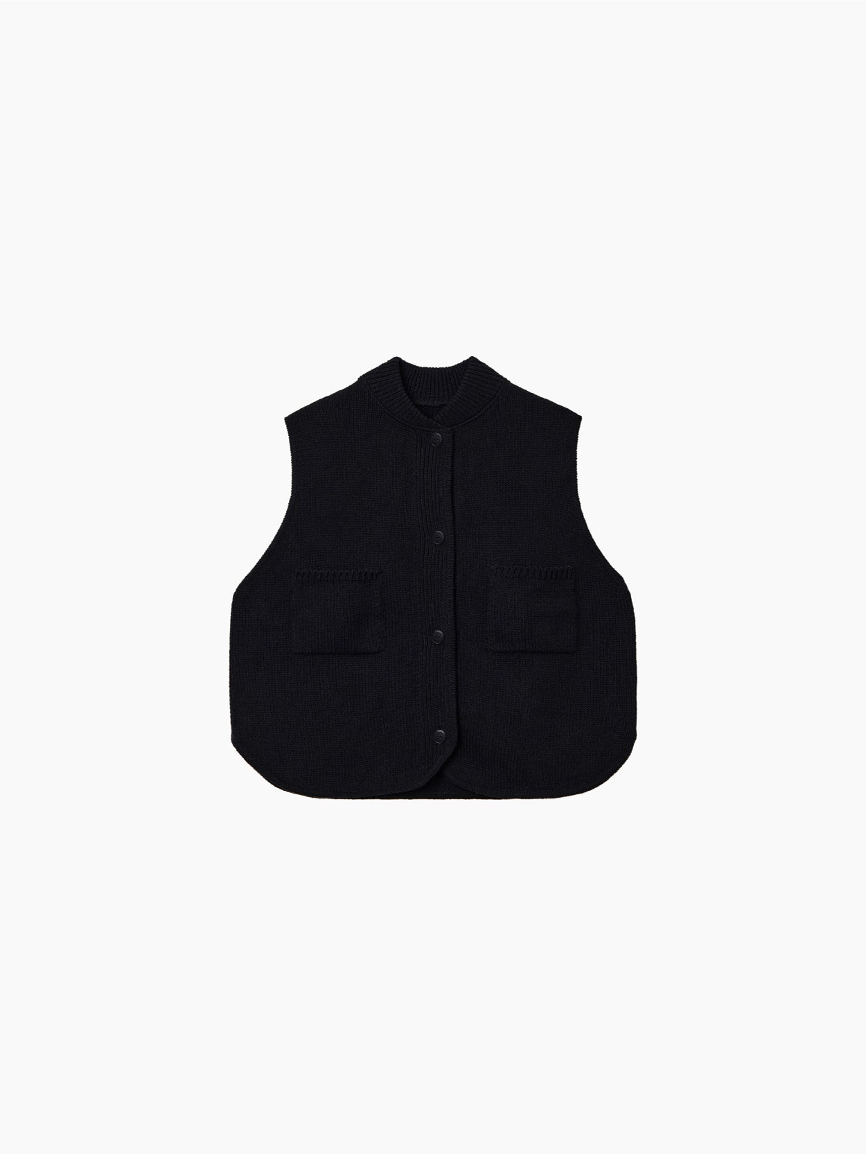 Boxy Cotton Waistcoat Black Bassal Store