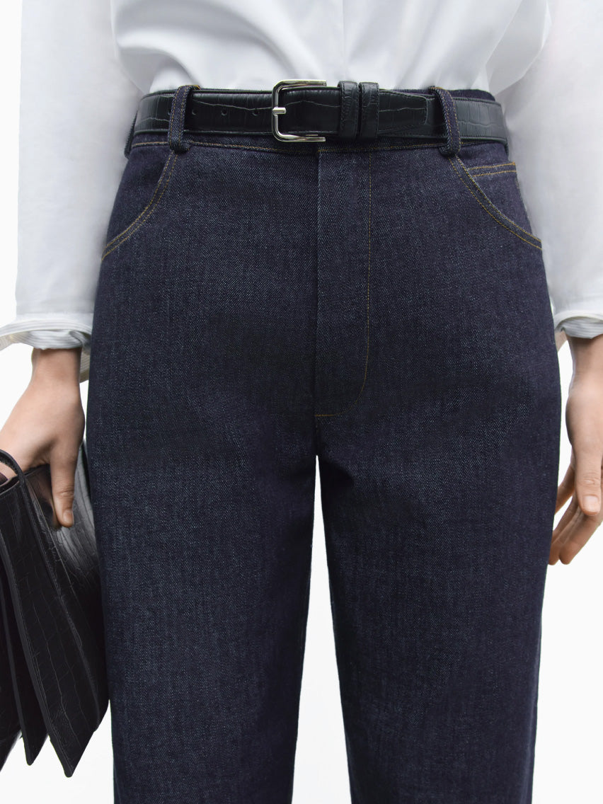 Denim Straight Pants Indigo