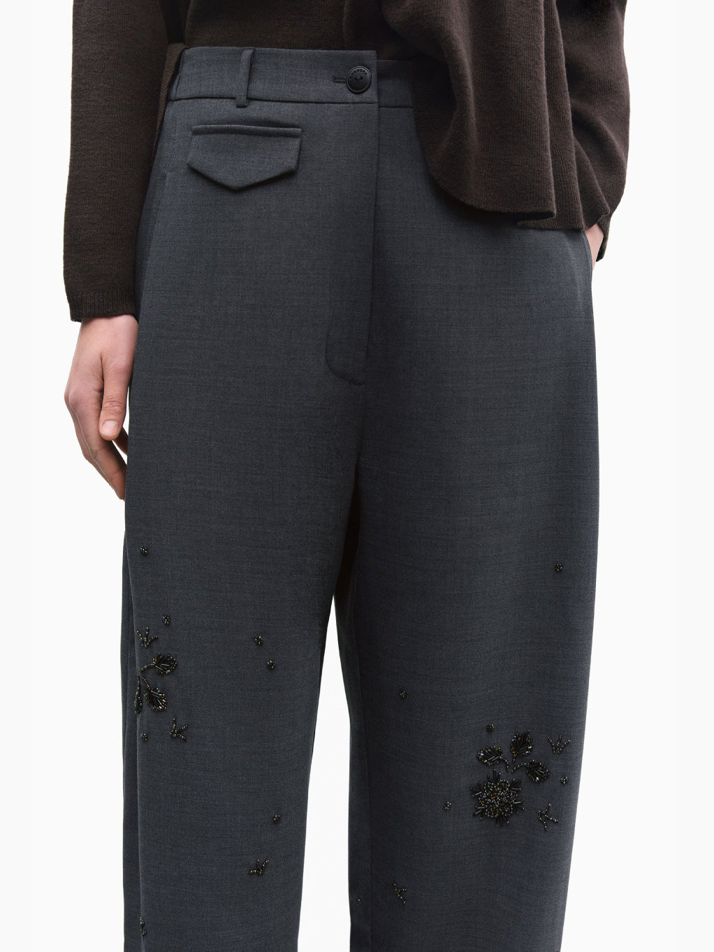 Embellished Tailoring Pants Grey