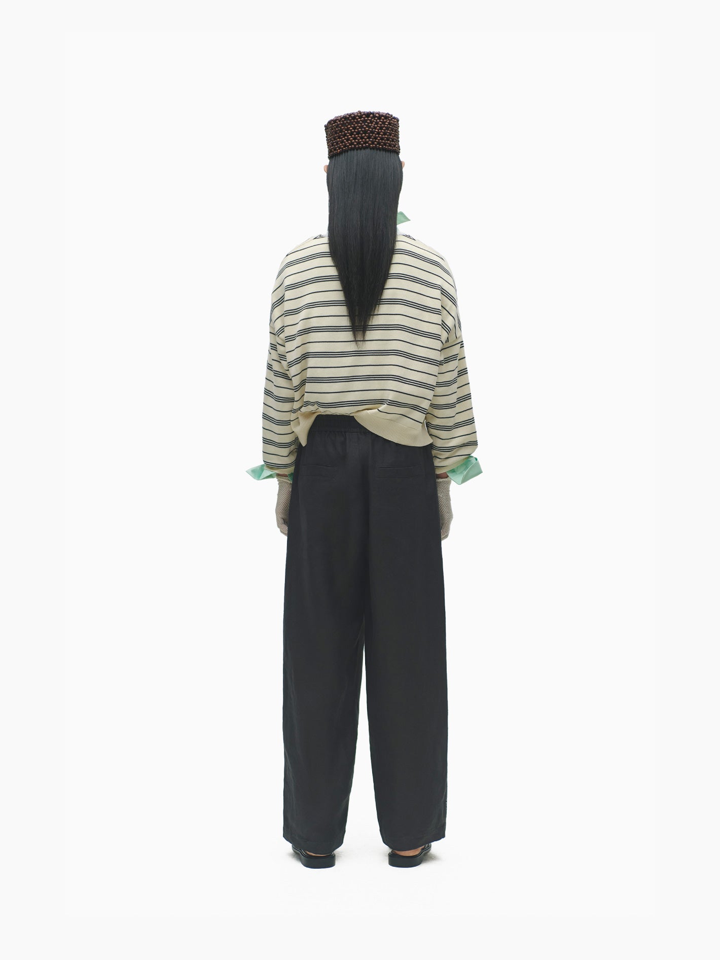 Linen Pants Lace Black