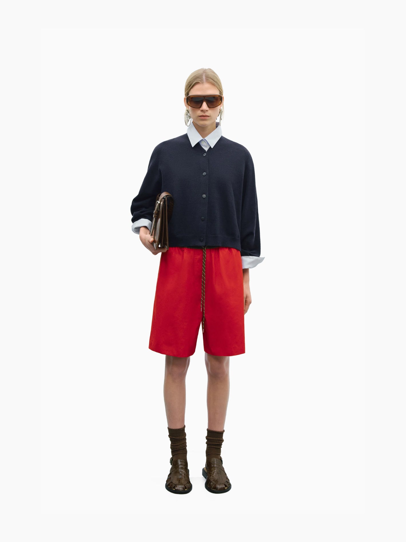 Merino Wool Cardigan Navy
