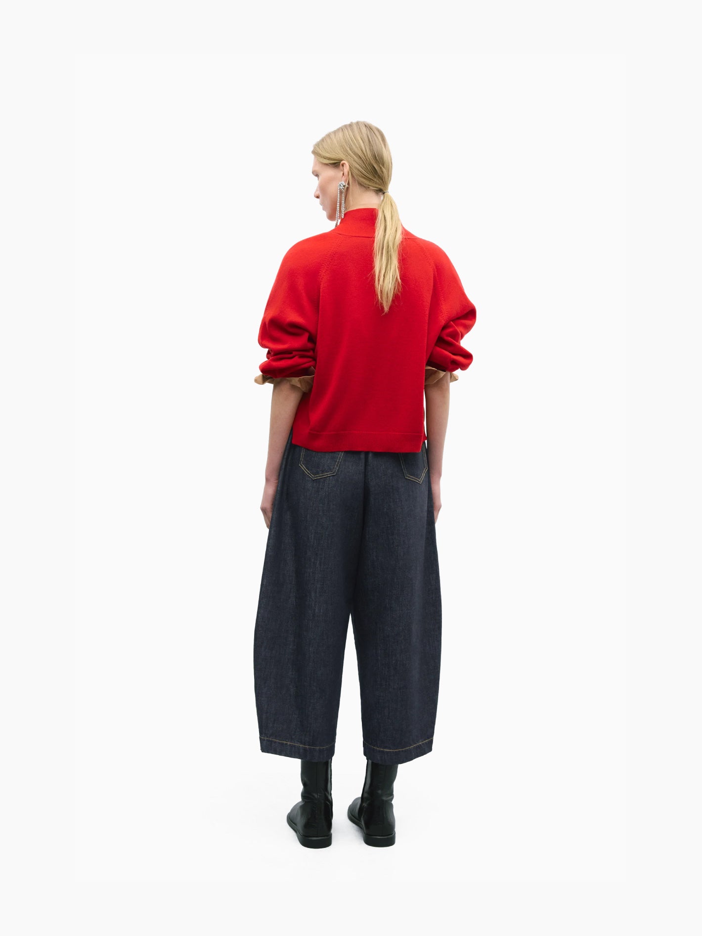 Merino Wool Cardigan Red