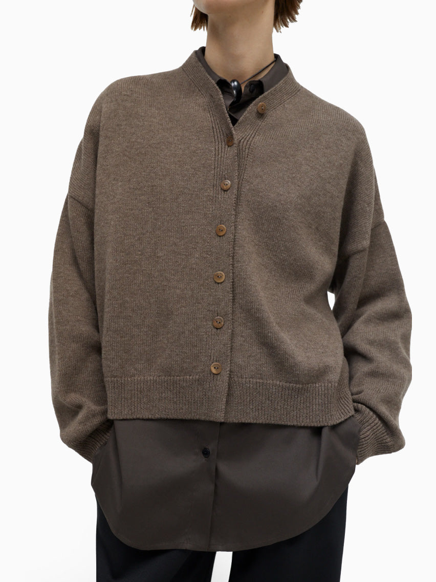 Merino Wool Cardigan Taupe