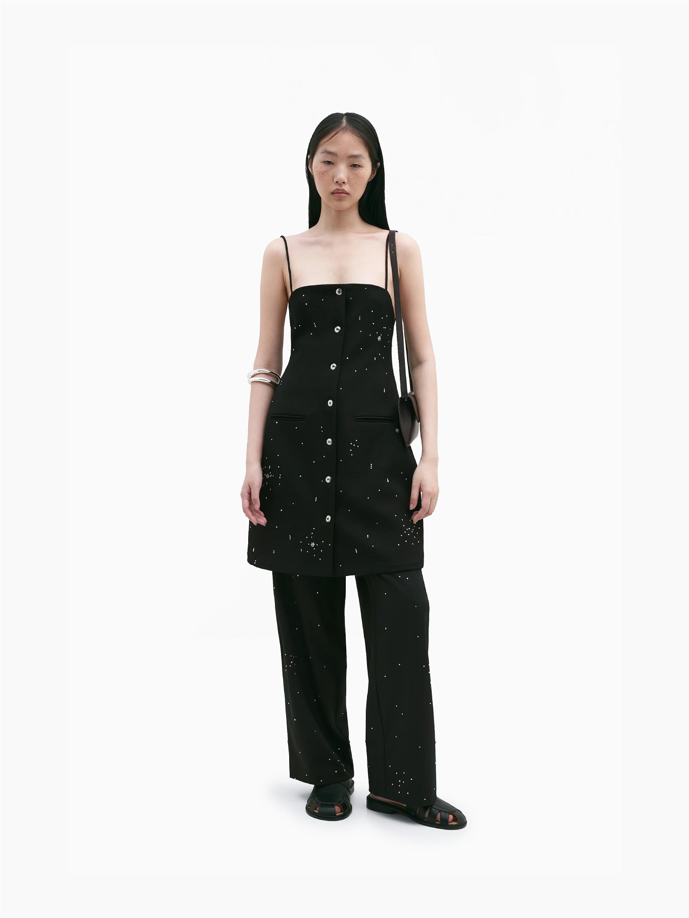 New Embellished Mini Dress Black
