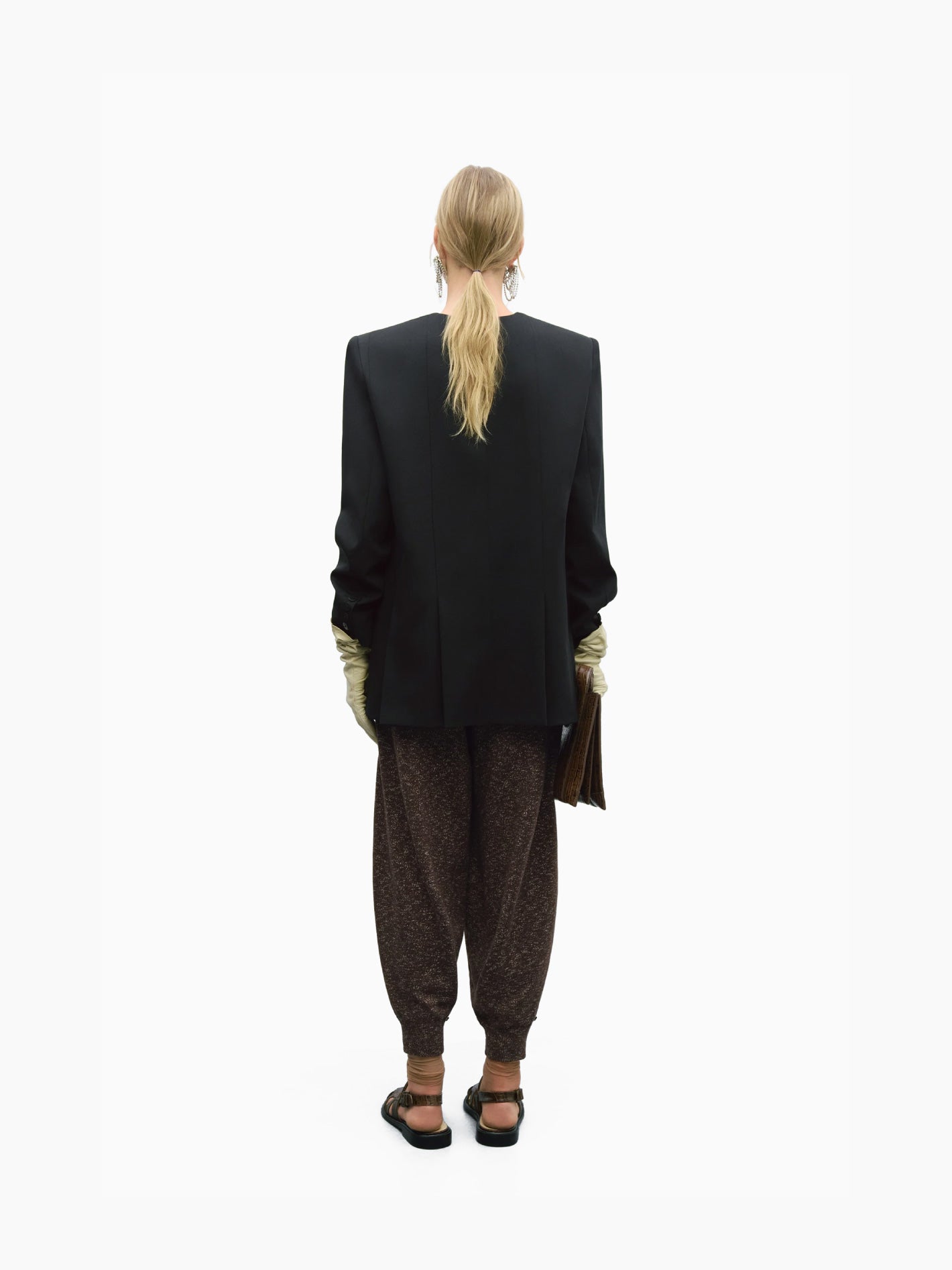 Round-Neck Blazer Black