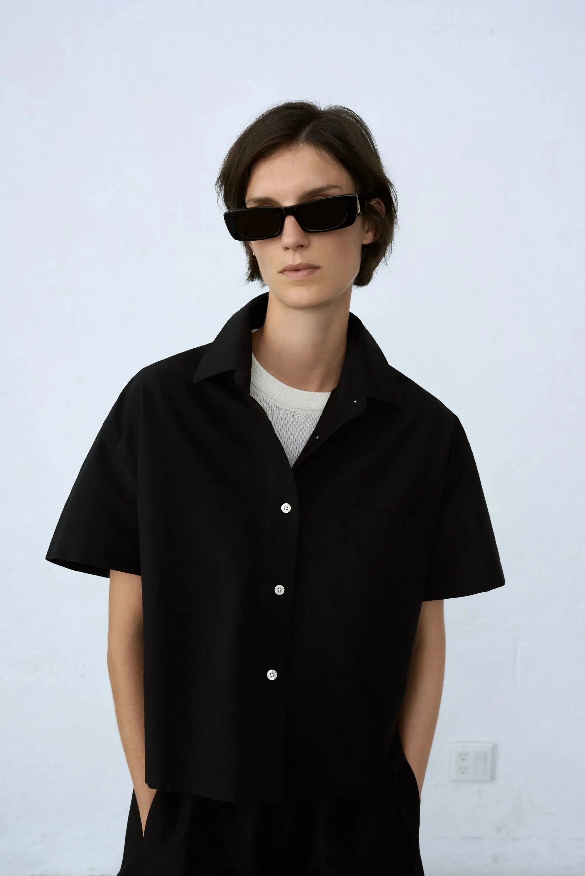 Cropped Shirt Black Cordera