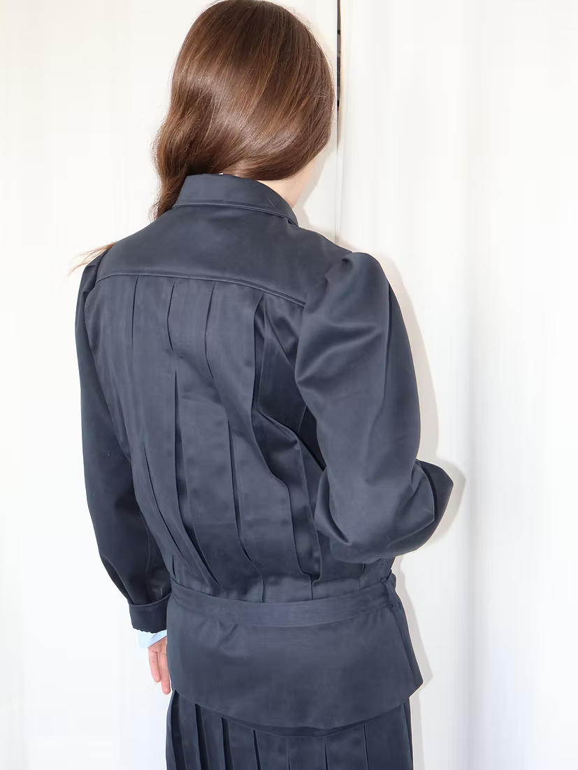 Box Pleat Jacket Navy