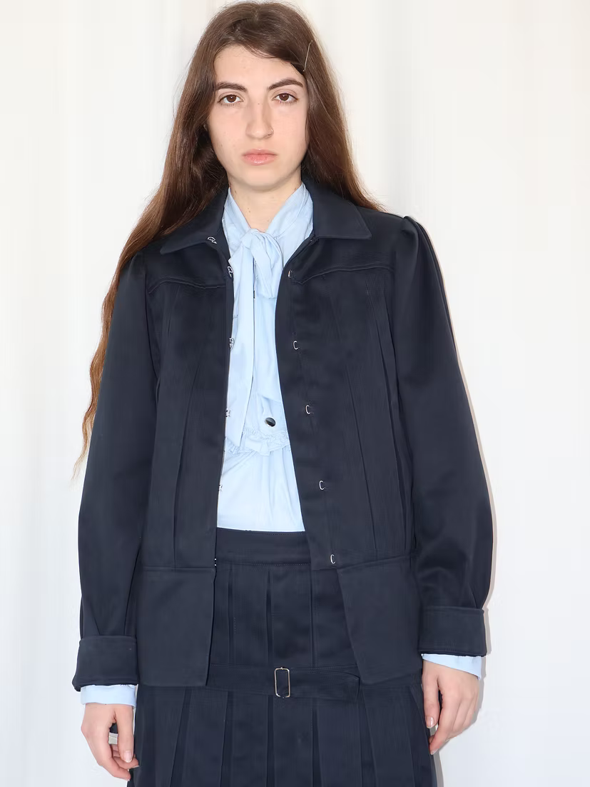 Box Pleat Jacket Navy