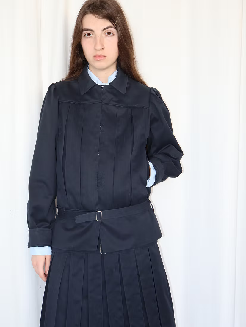 Box Pleat Jacket Navy