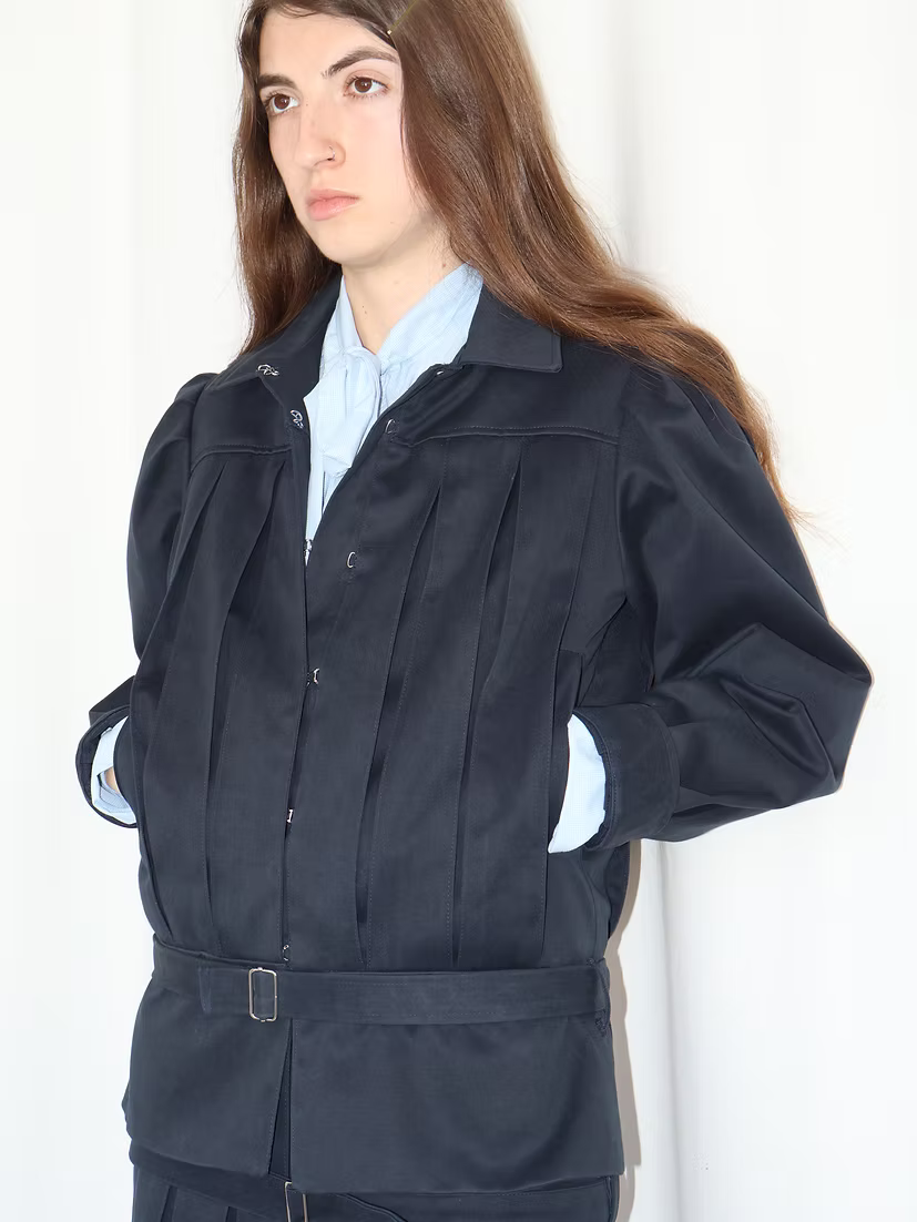 Box Pleat Jacket Navy