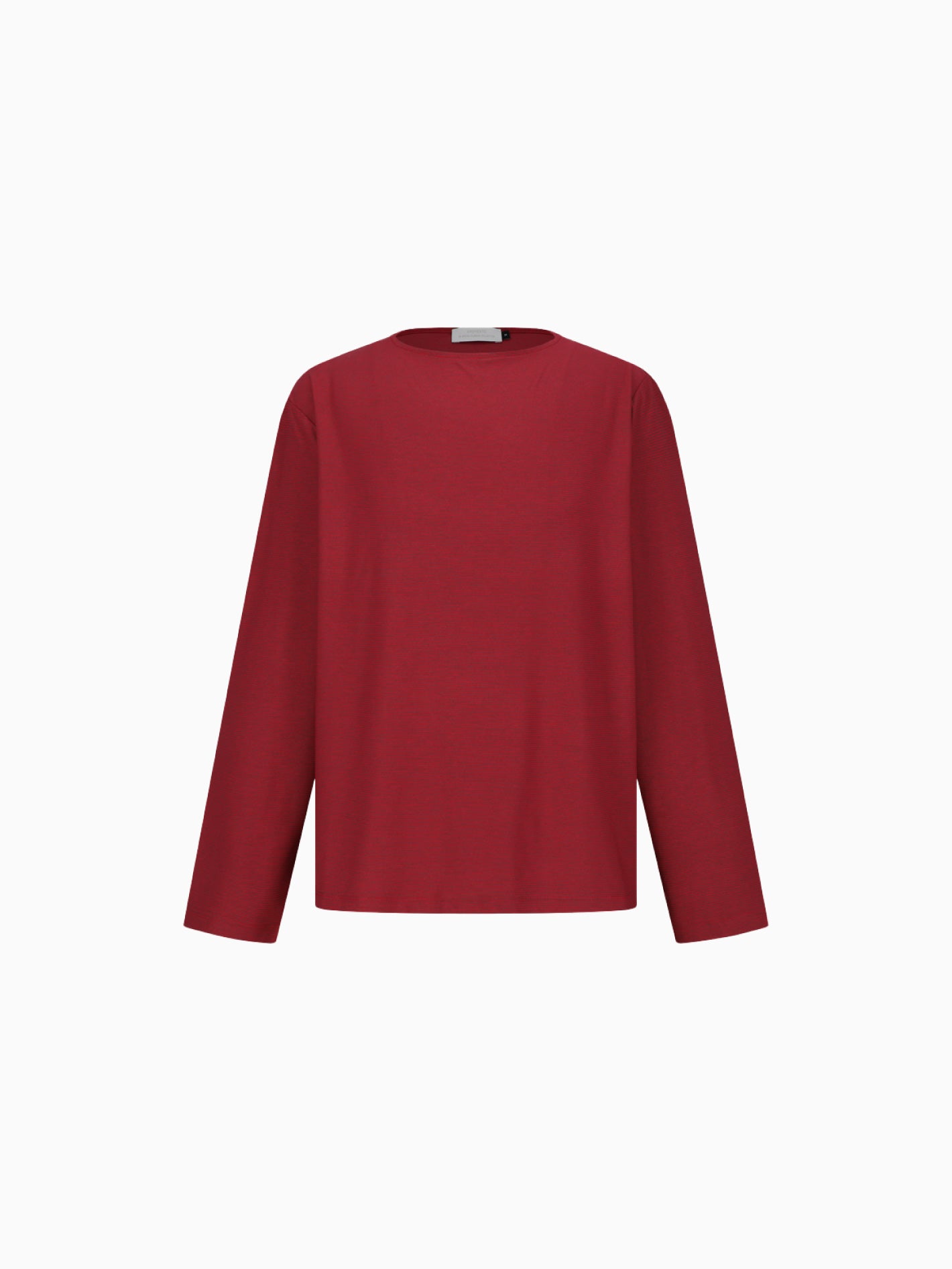 Stripe Boat Neck Long Sleeve Red