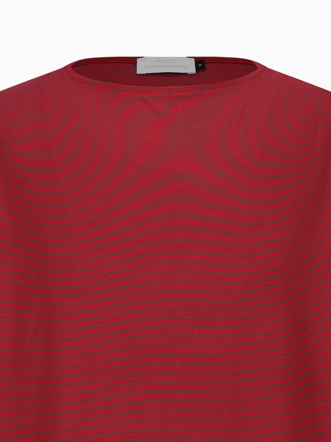 Stripe Boat Neck Long Sleeve Red
