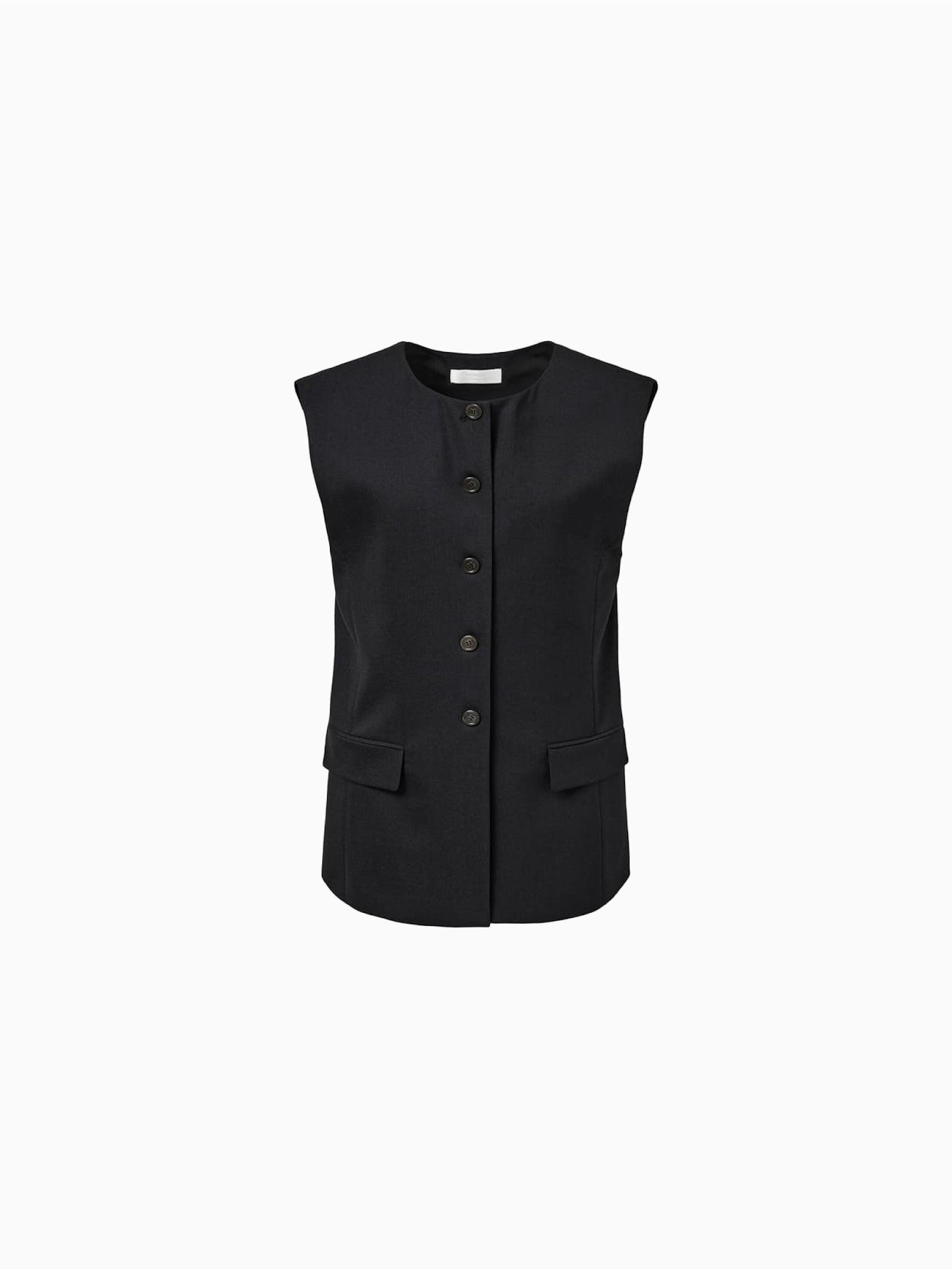 Oversized Button Up Vest Black