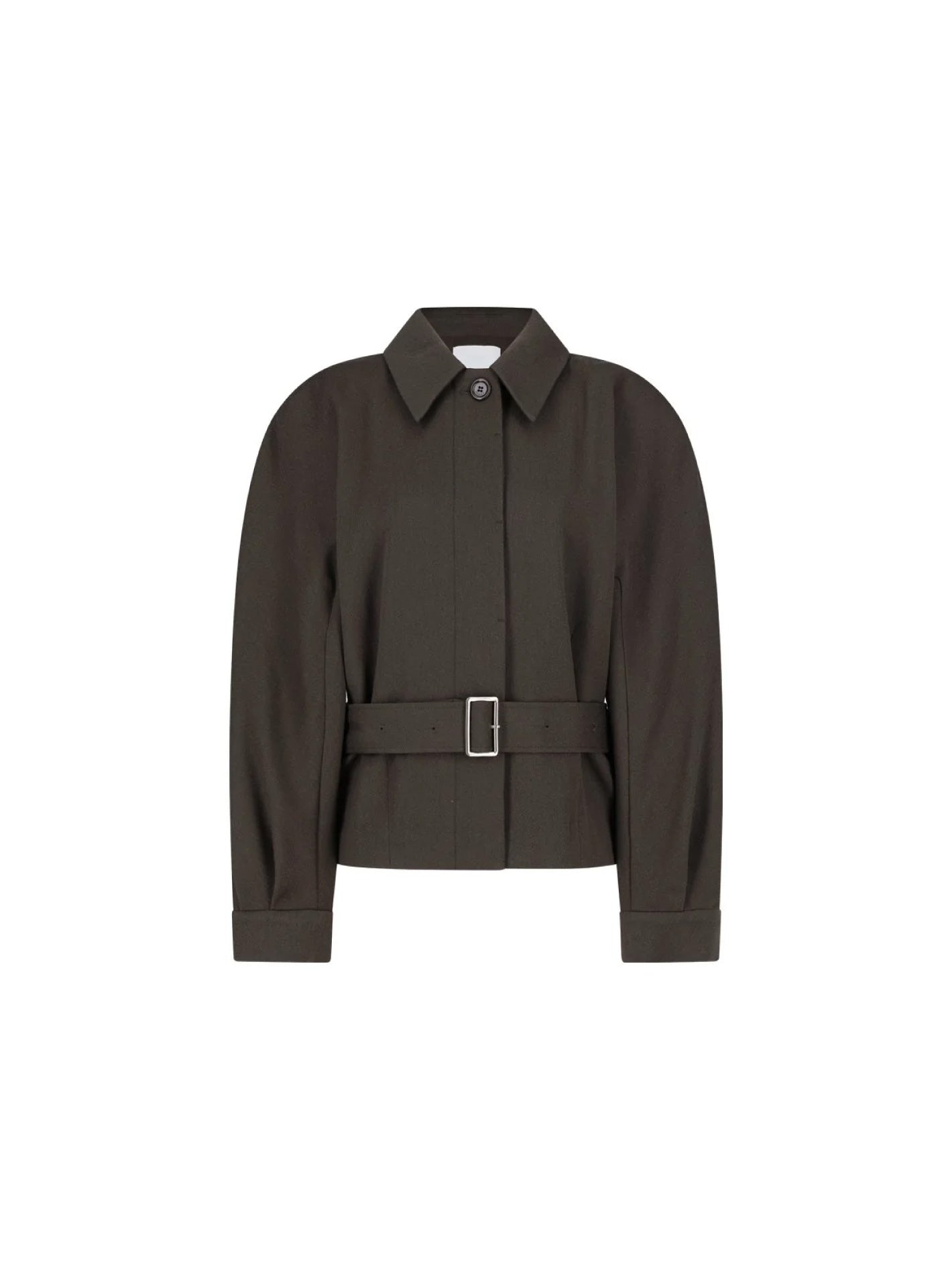 Belted Wool Jacket Brown