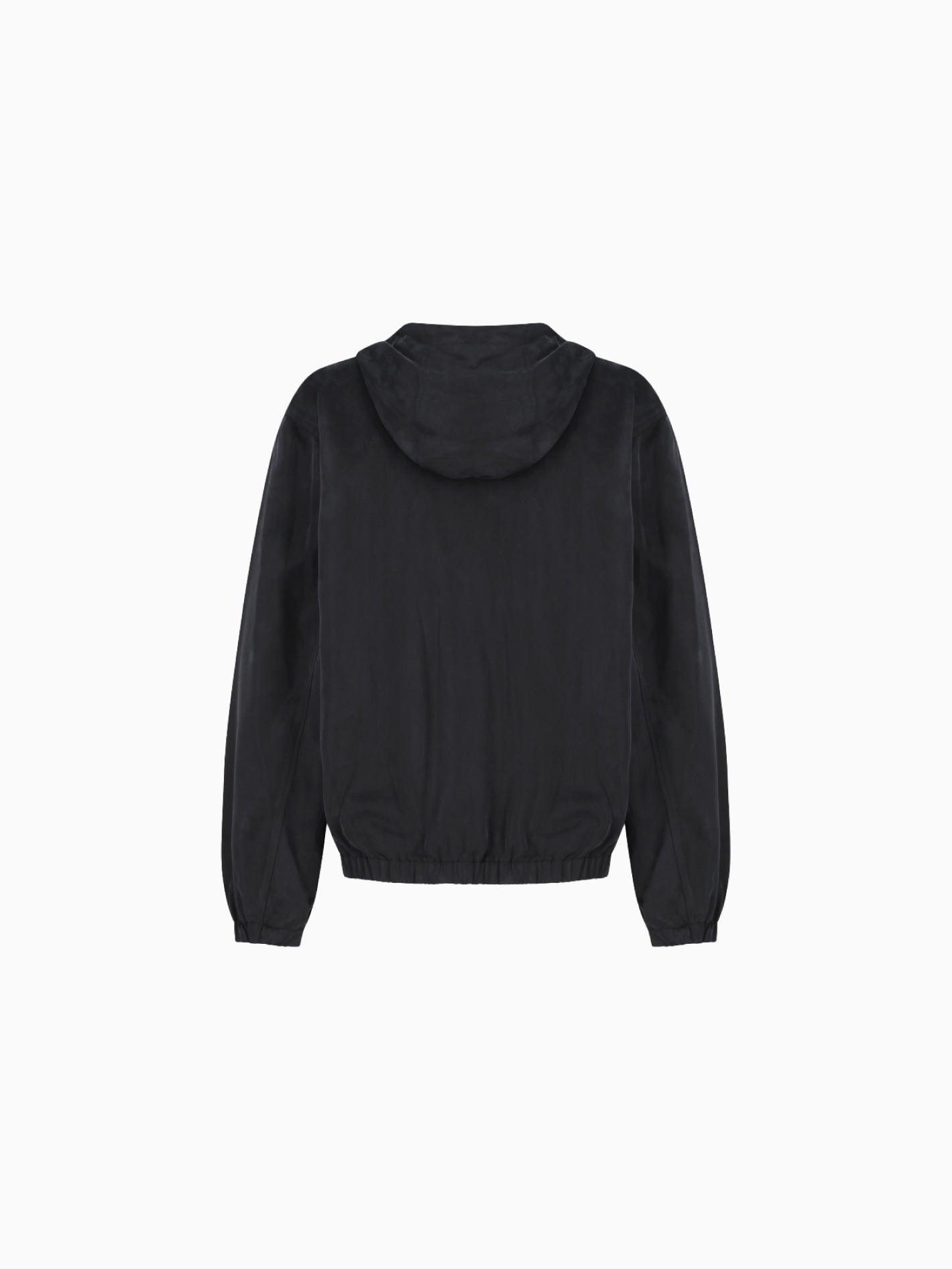 Cupro Hood Zip Up Jumper Black