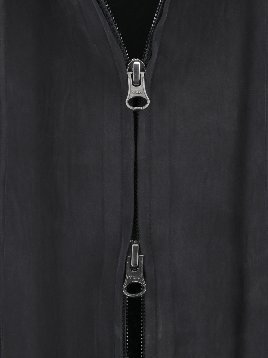 Cupro Hood Zip Up Jumper Black