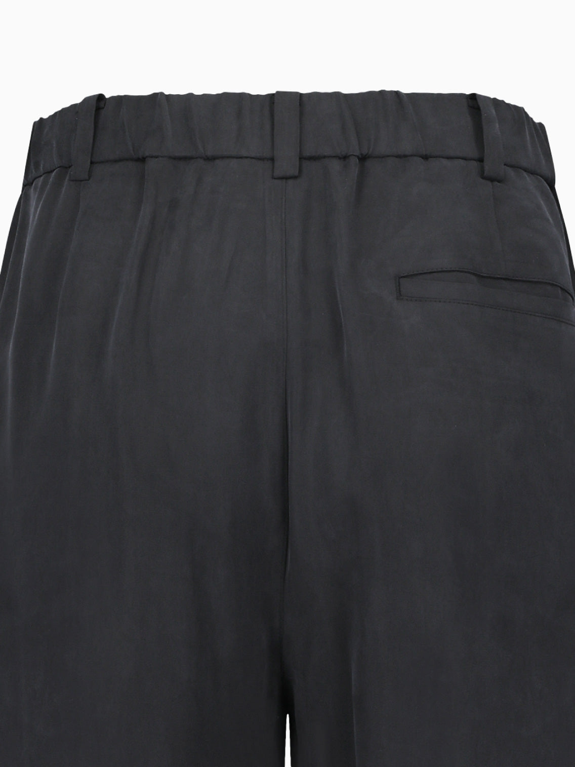 Cupro Two Tuck Wide Pants Black