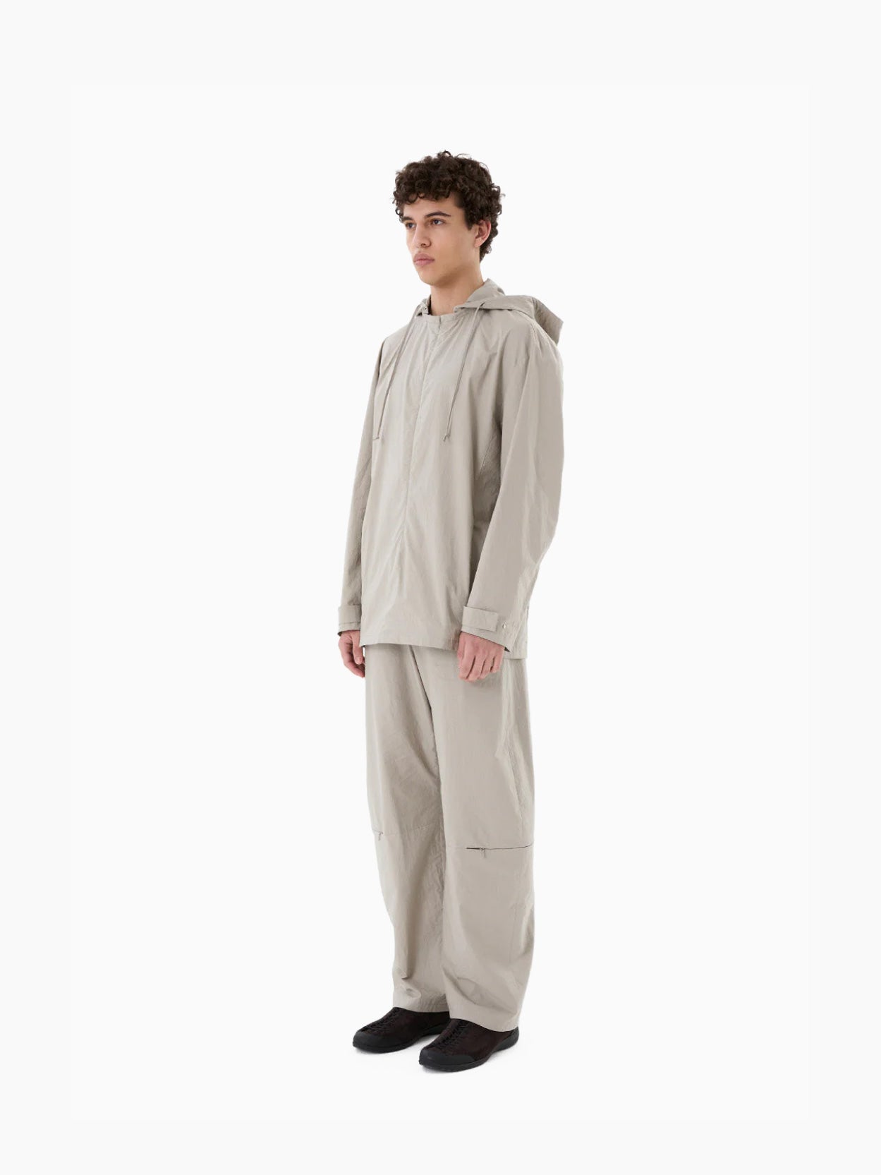 Detachable Hood Shirts Grey