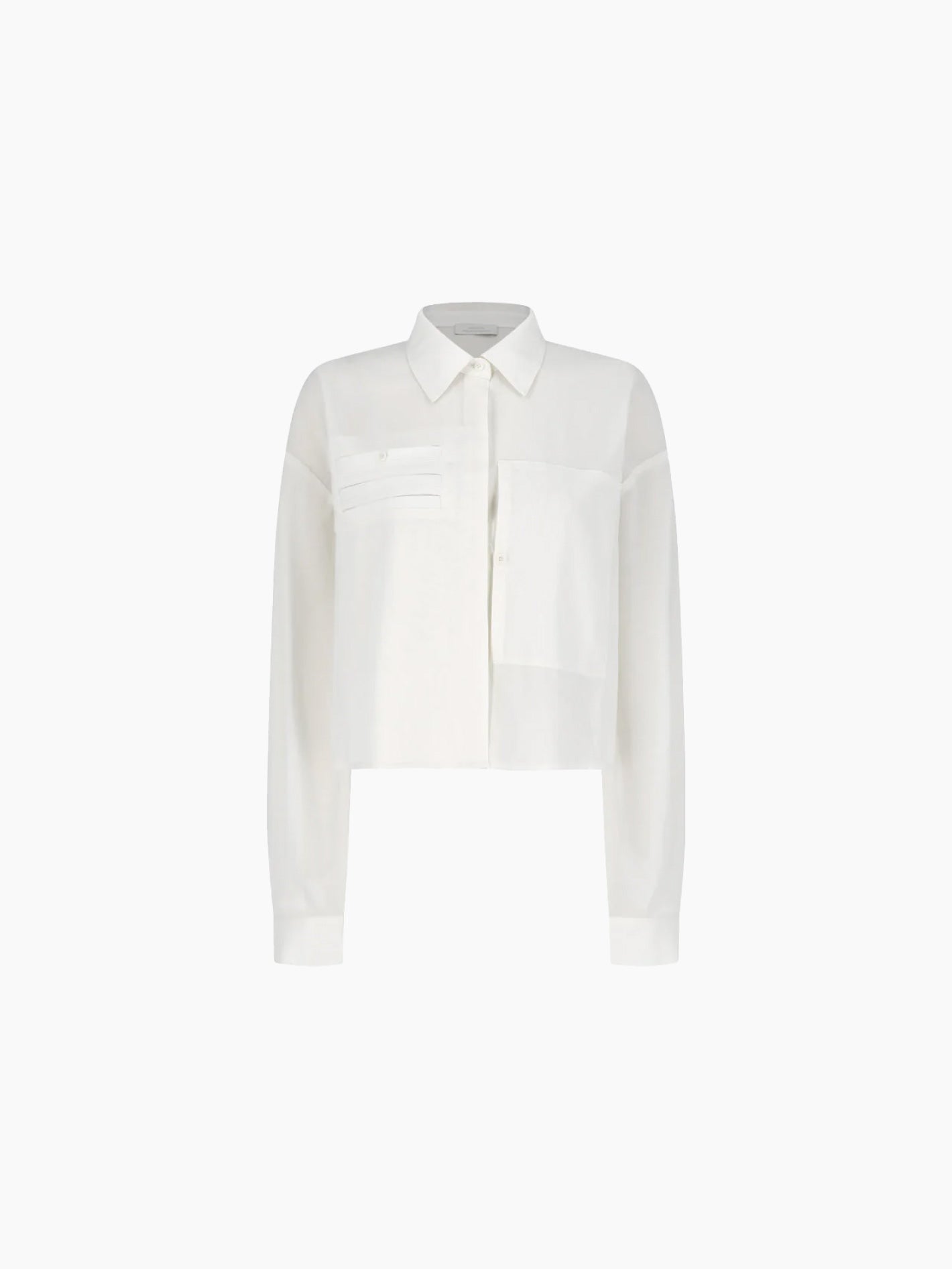 Drawer Pocket Crop Shirt Ivory