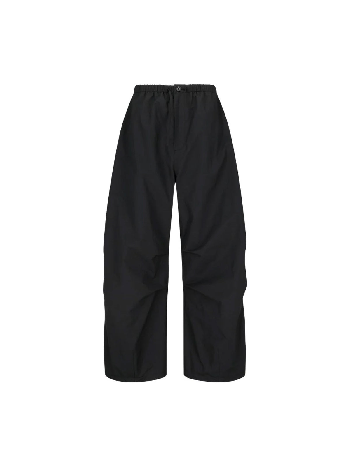 Drawstring Wide Fatigue Pants Black