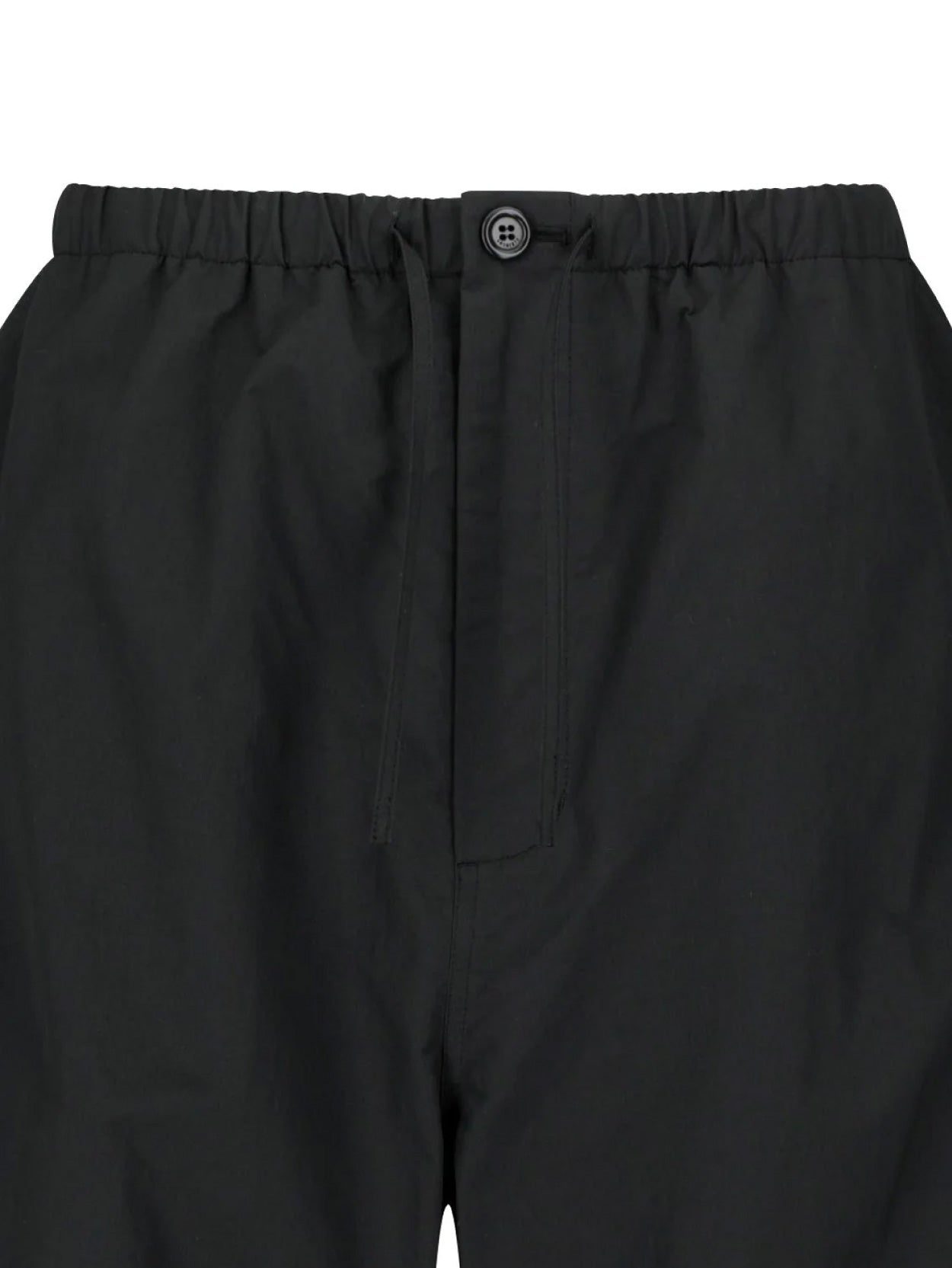 Drawstring Wide Fatigue Pants Black