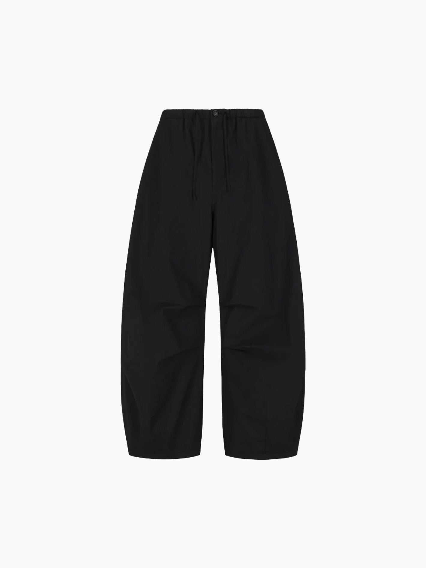 Drawstring Wide Fatigue Pants Black