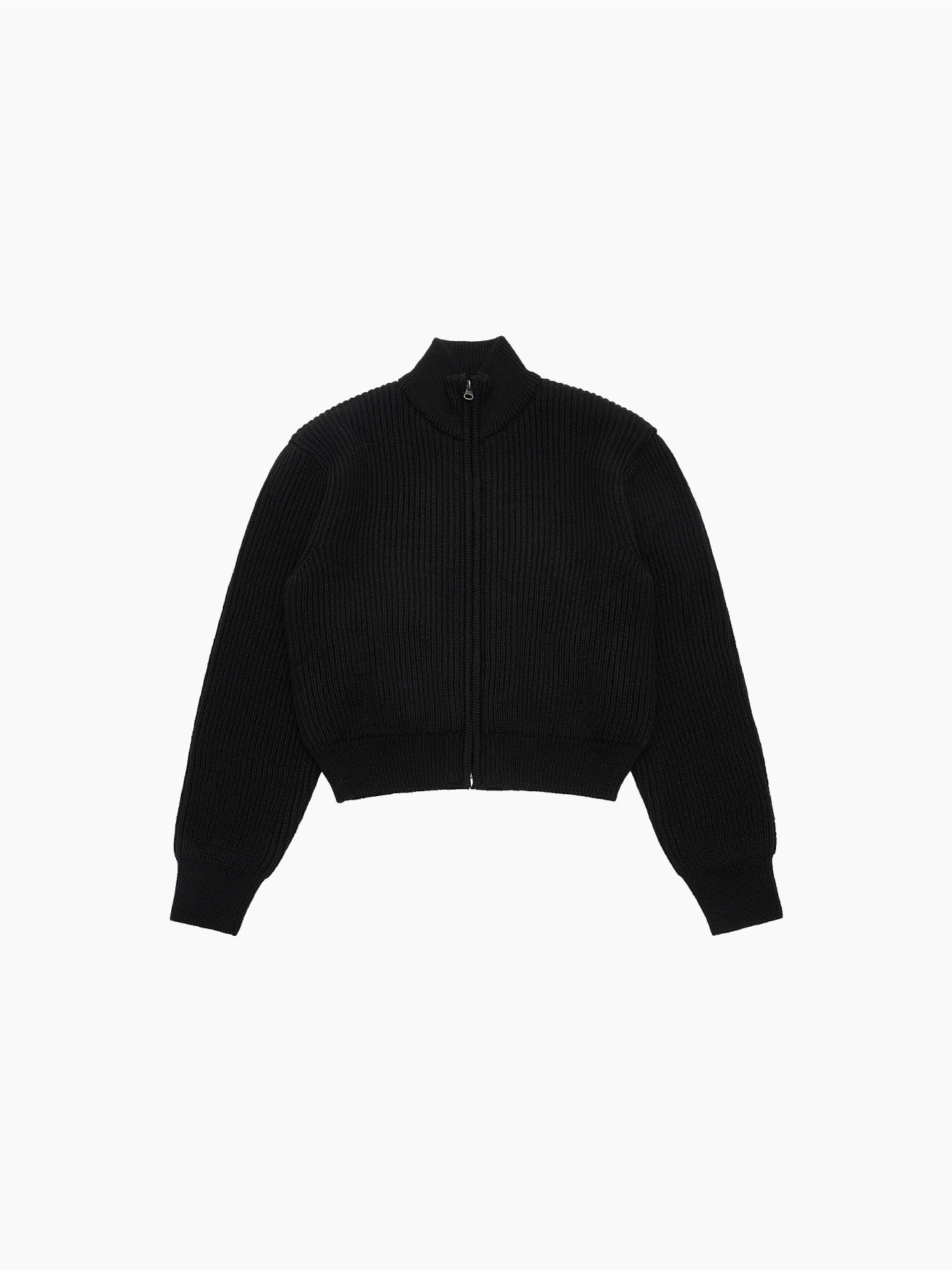 Full Needle Crop Blouson Black