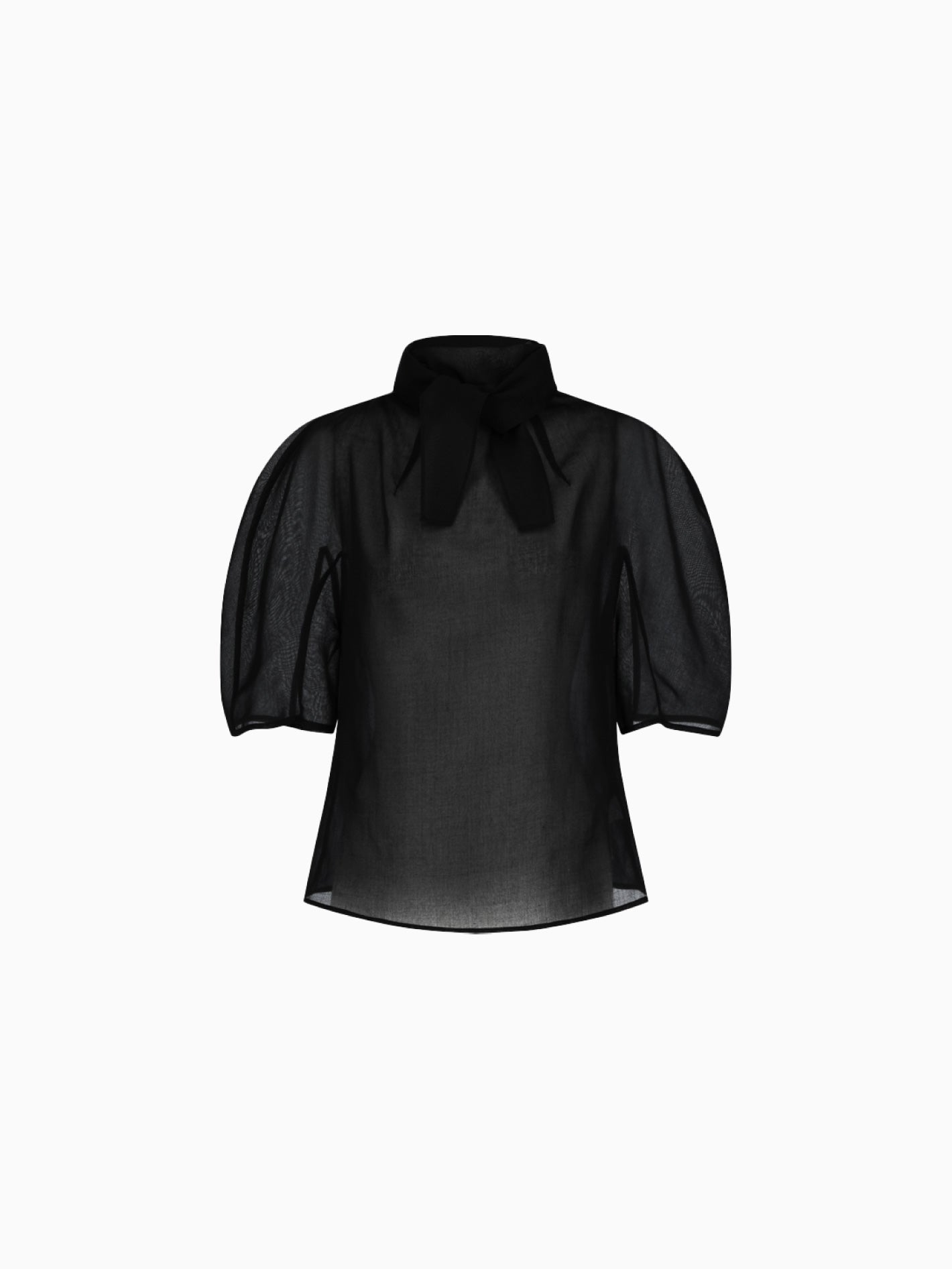 Knotted Collar Top Black