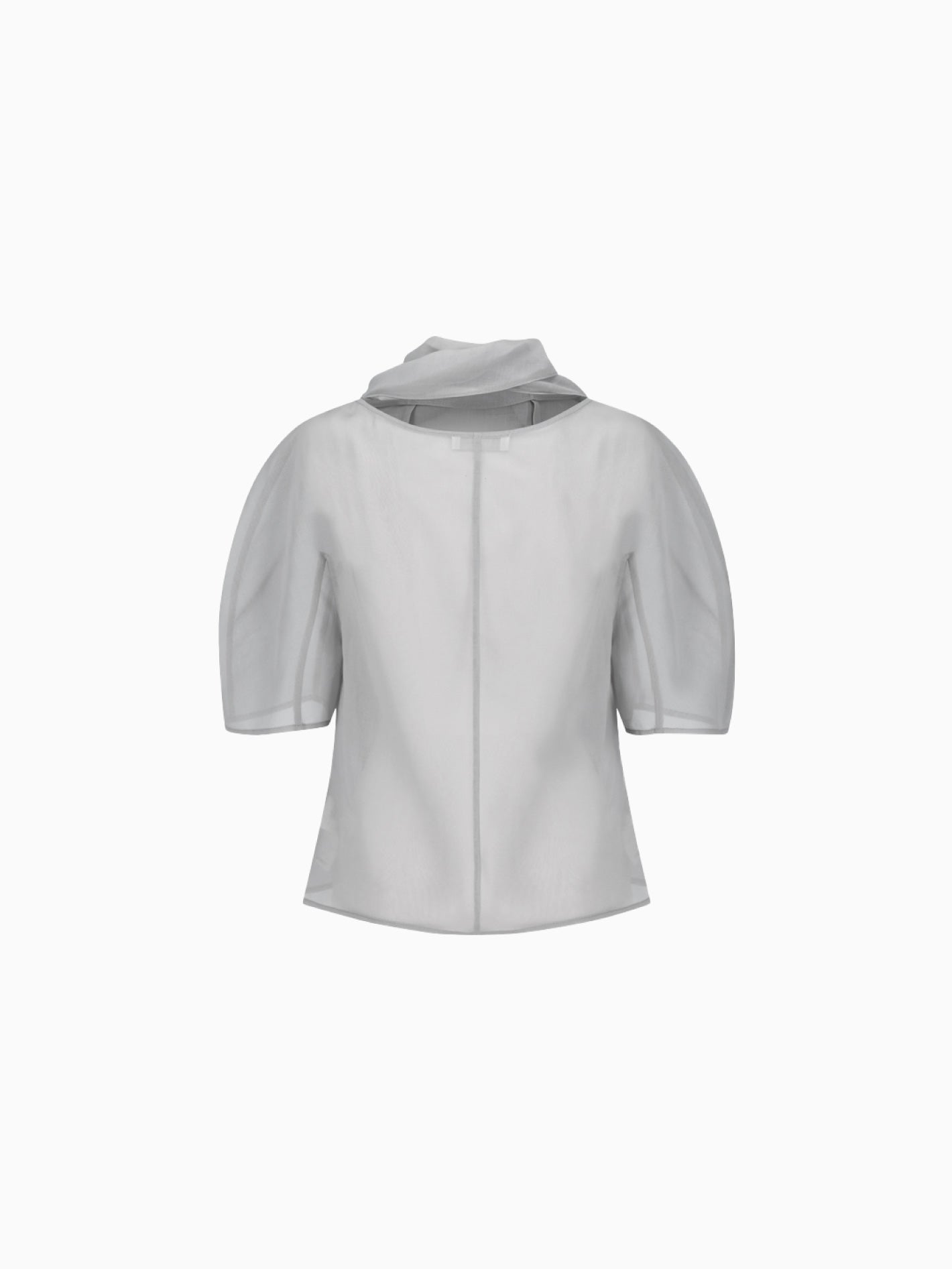 Knotted Collar Top Grey