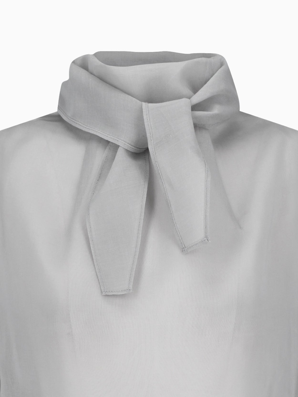 Knotted Collar Top Grey