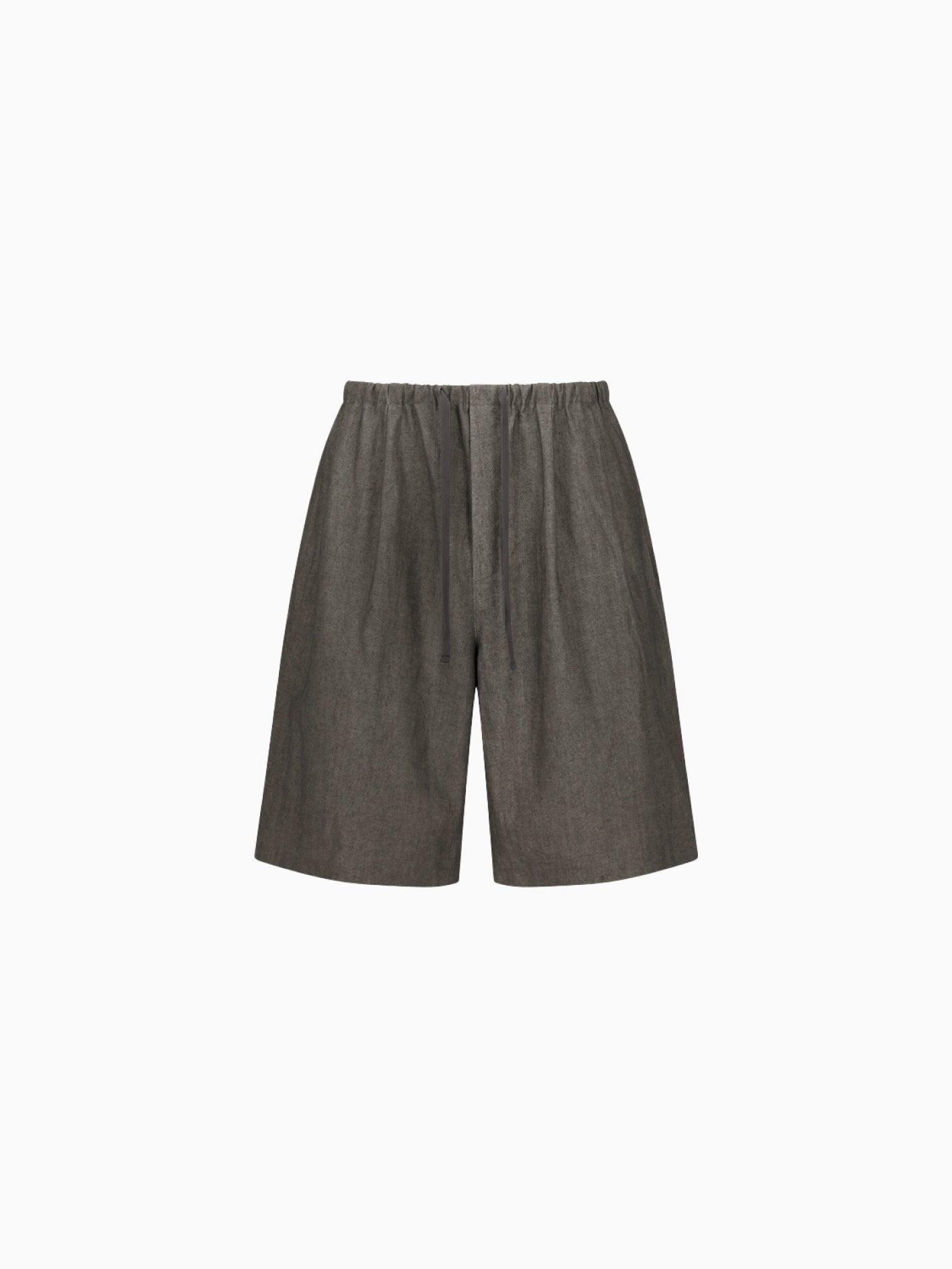 Linen Drawstring Shorts Brown