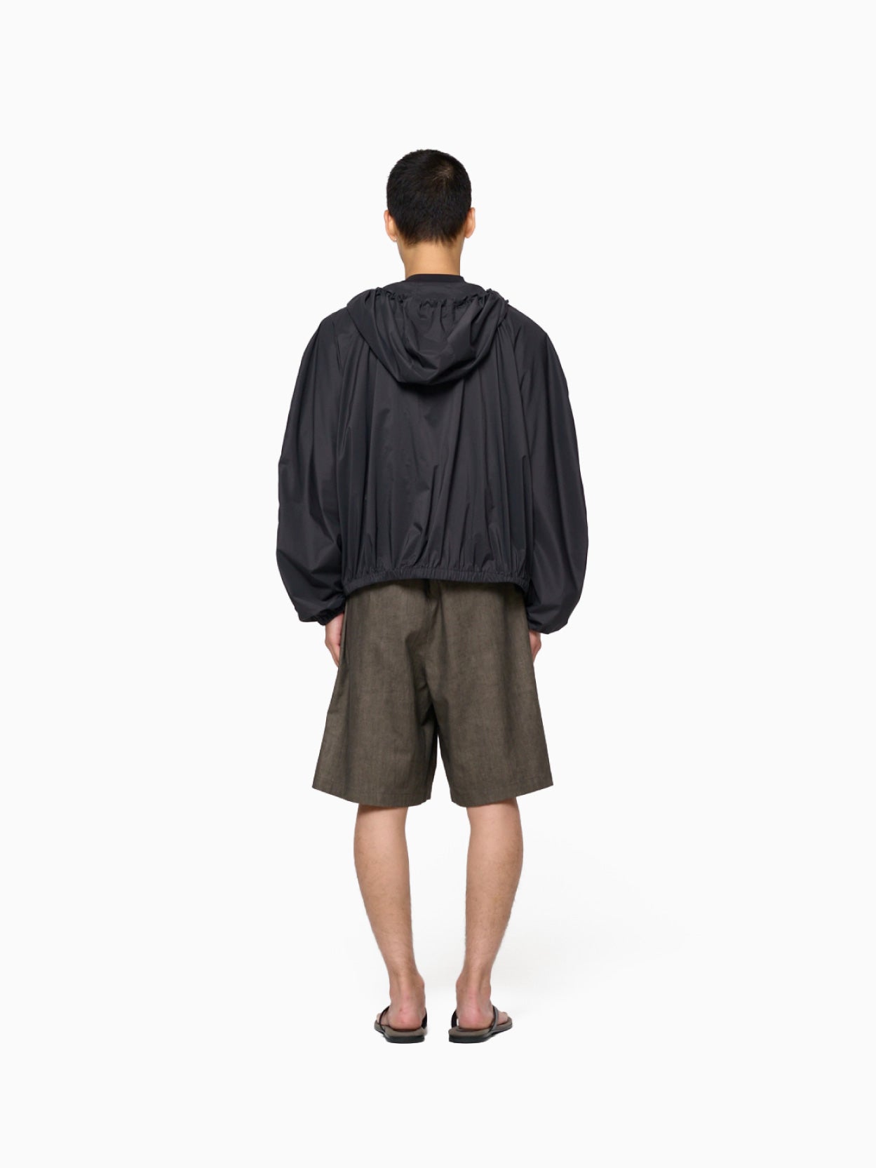 Linen Drawstring Shorts Brown