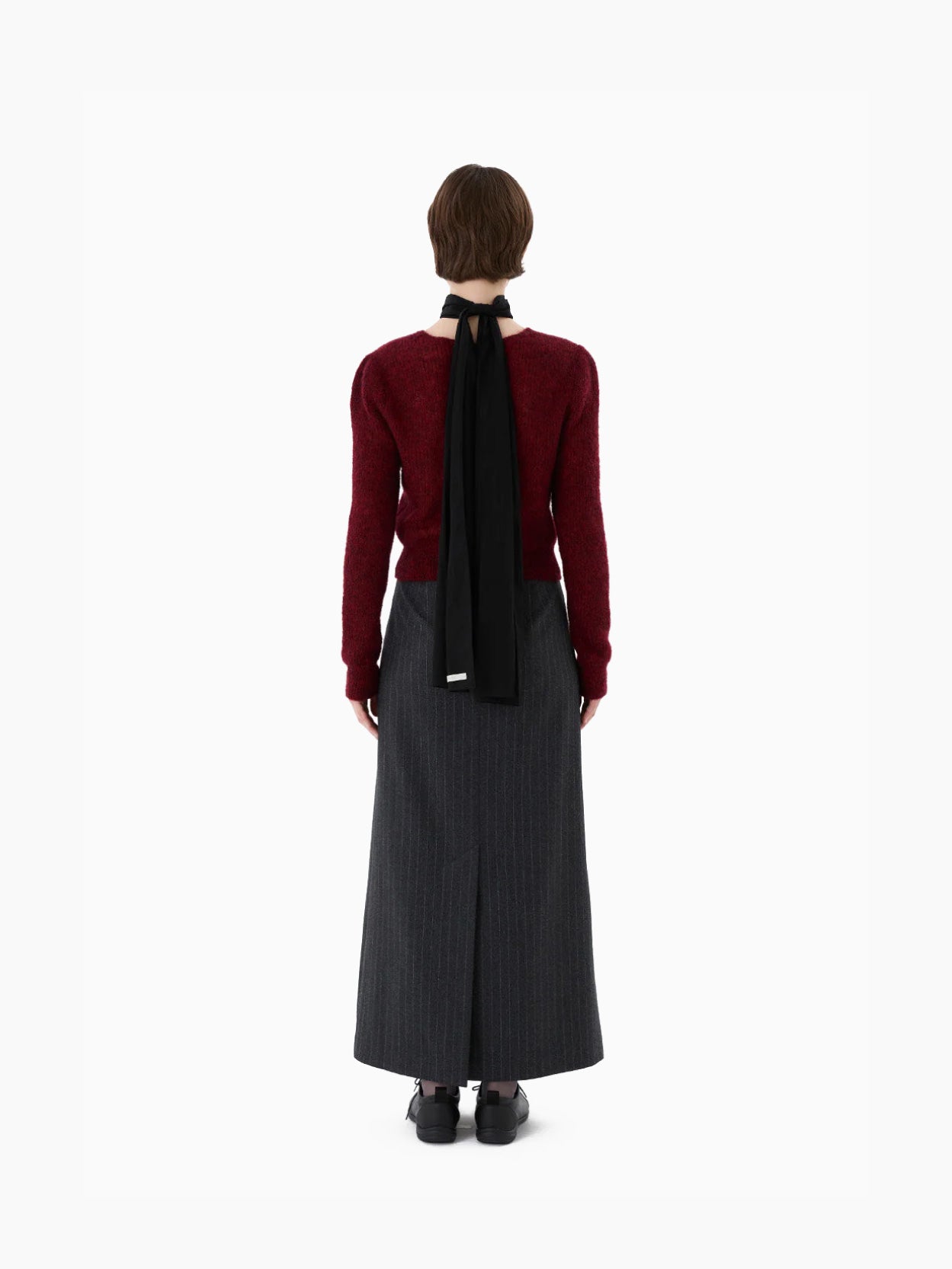 Wool Maxi Long Skirt Stripe