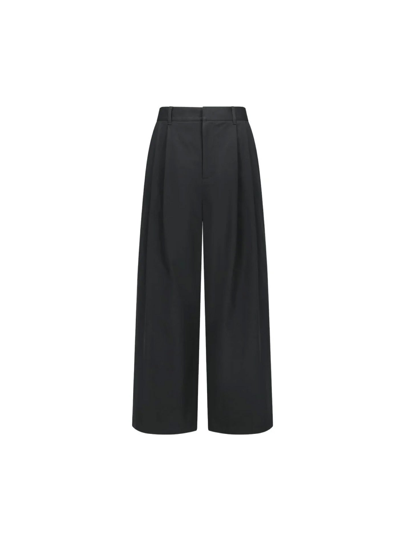 Two Tuck Wide Banding Pants Black