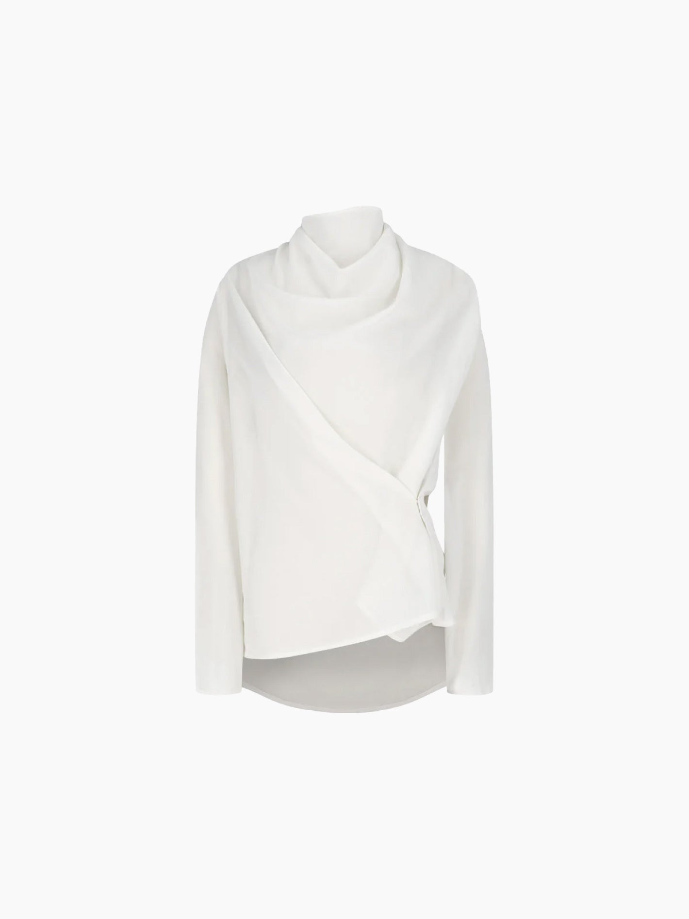 Mock Neck Two Way Blouse Ivory