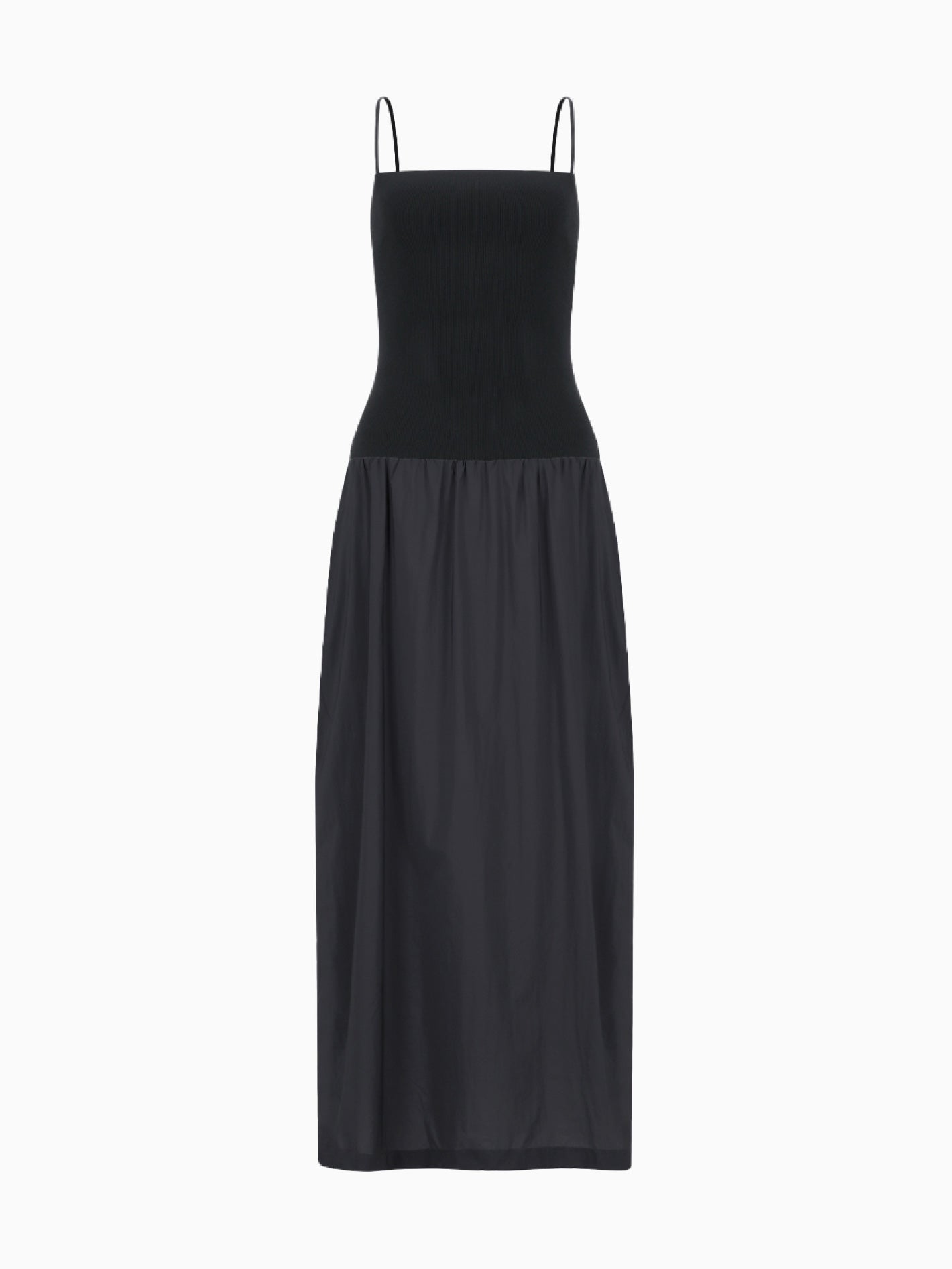 Nylon Knit Maxi Dress Charcoal
