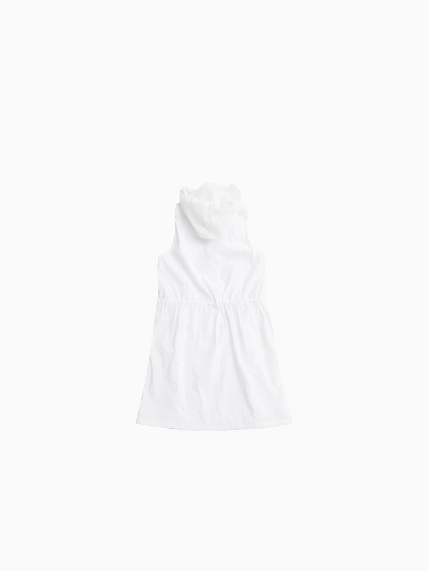 Nylon Hooded Mini Dress White