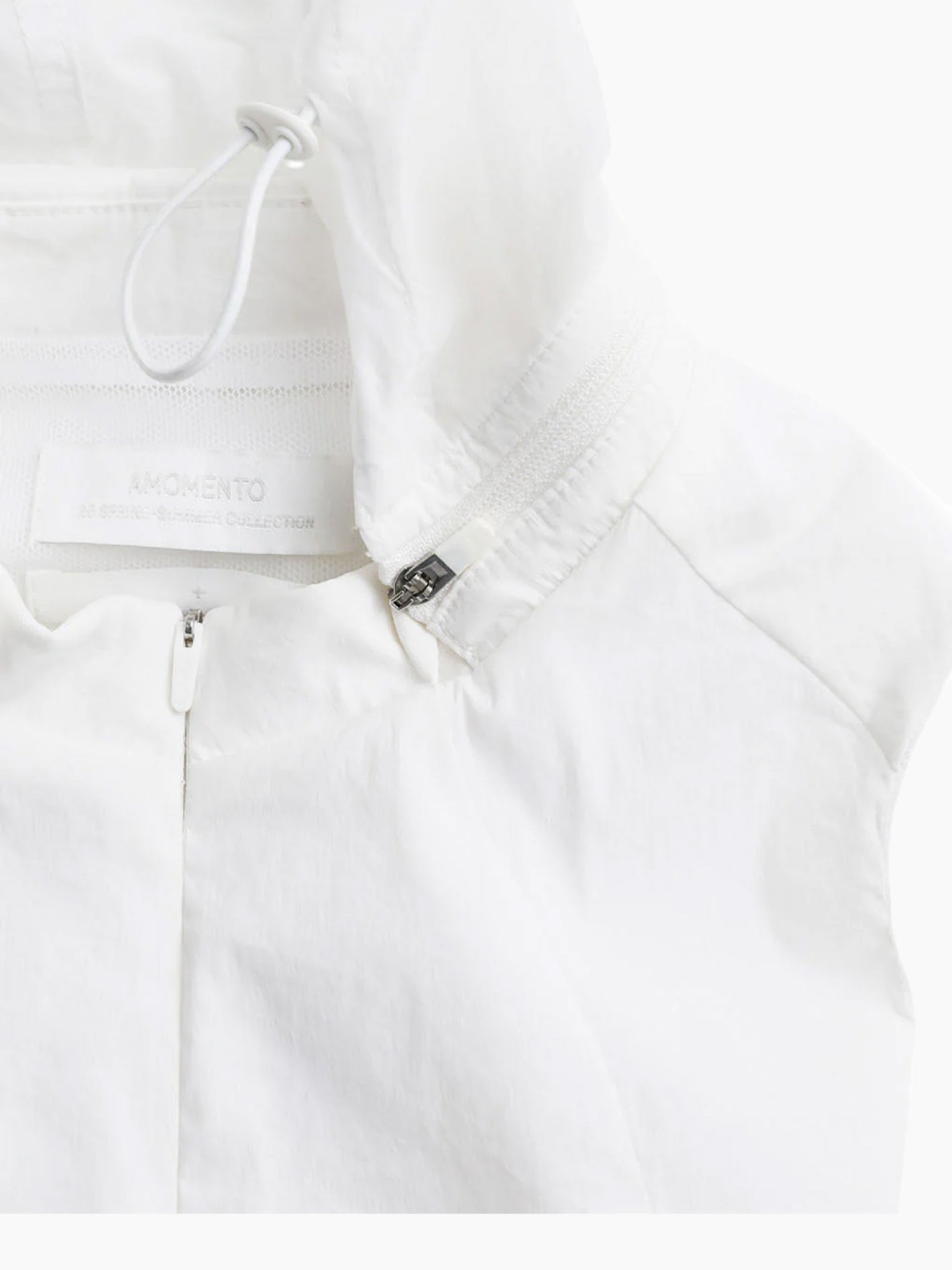 Nylon Hooded Mini Dress White