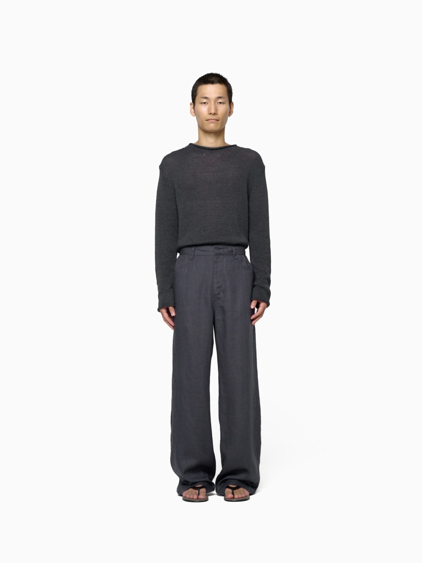Paper Yarn Pullover Charcoal