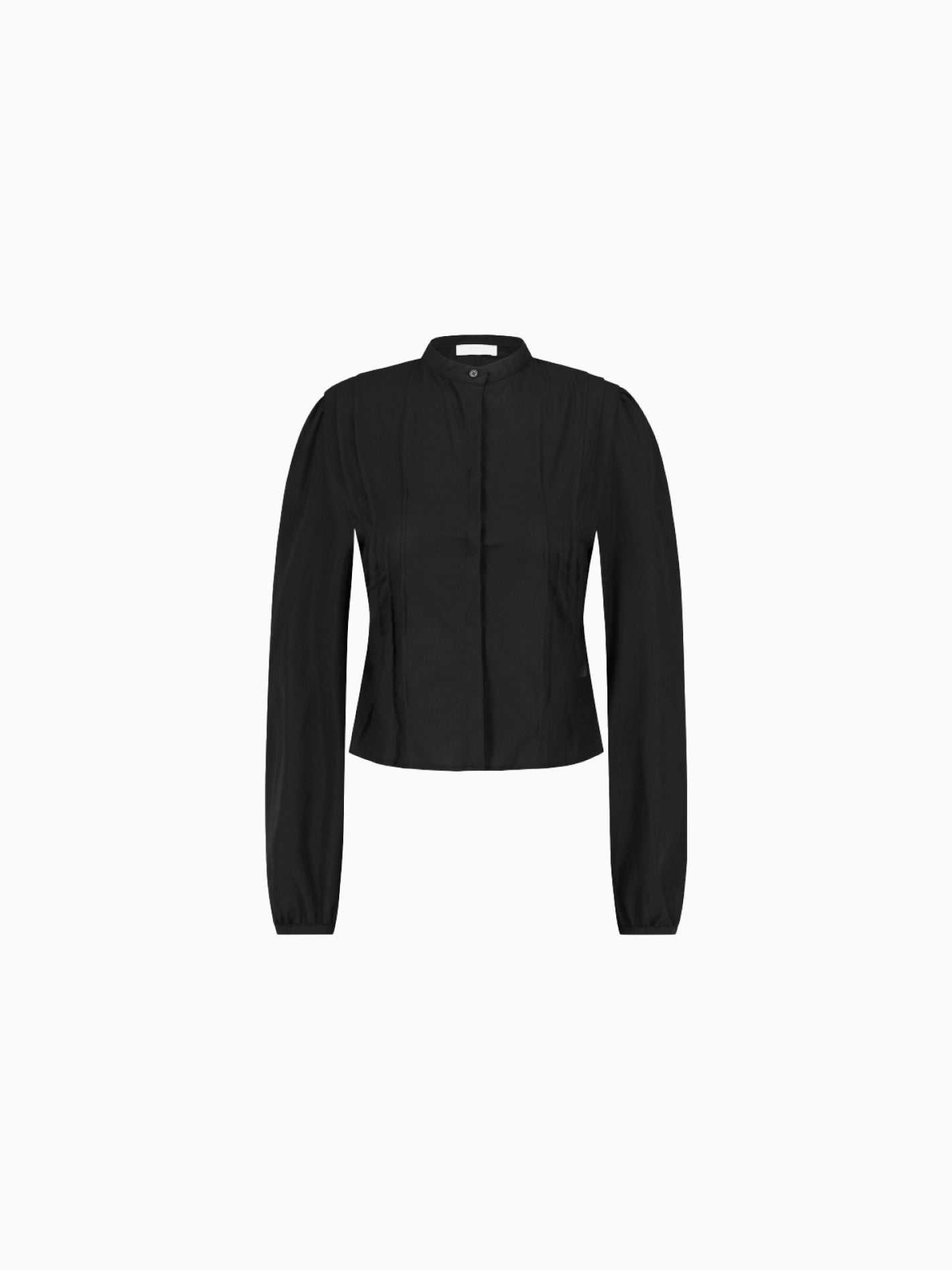 Pintuck Slim Shirt Black