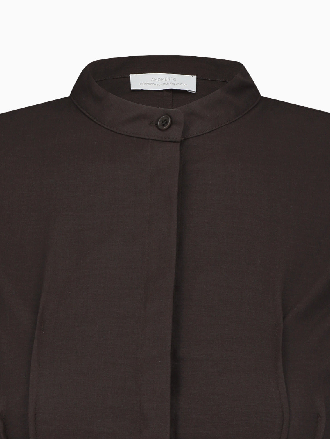 Pintuck Slim Shirt Brown