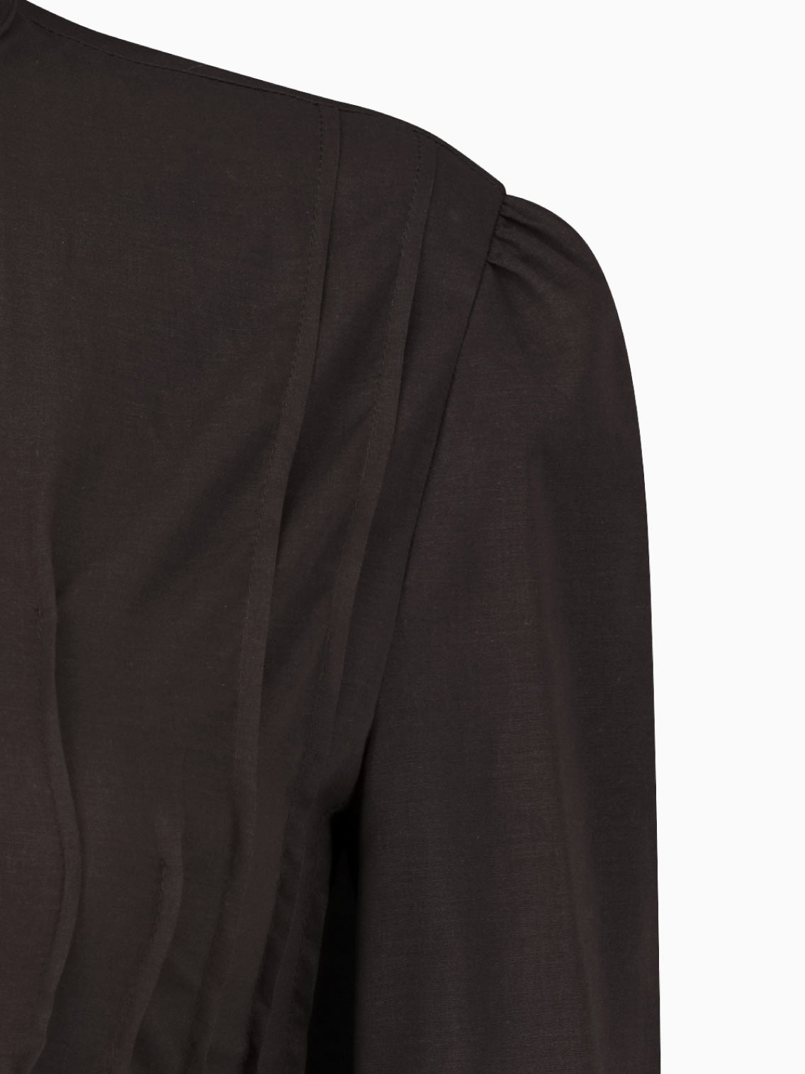 Pintuck Slim Shirt Brown