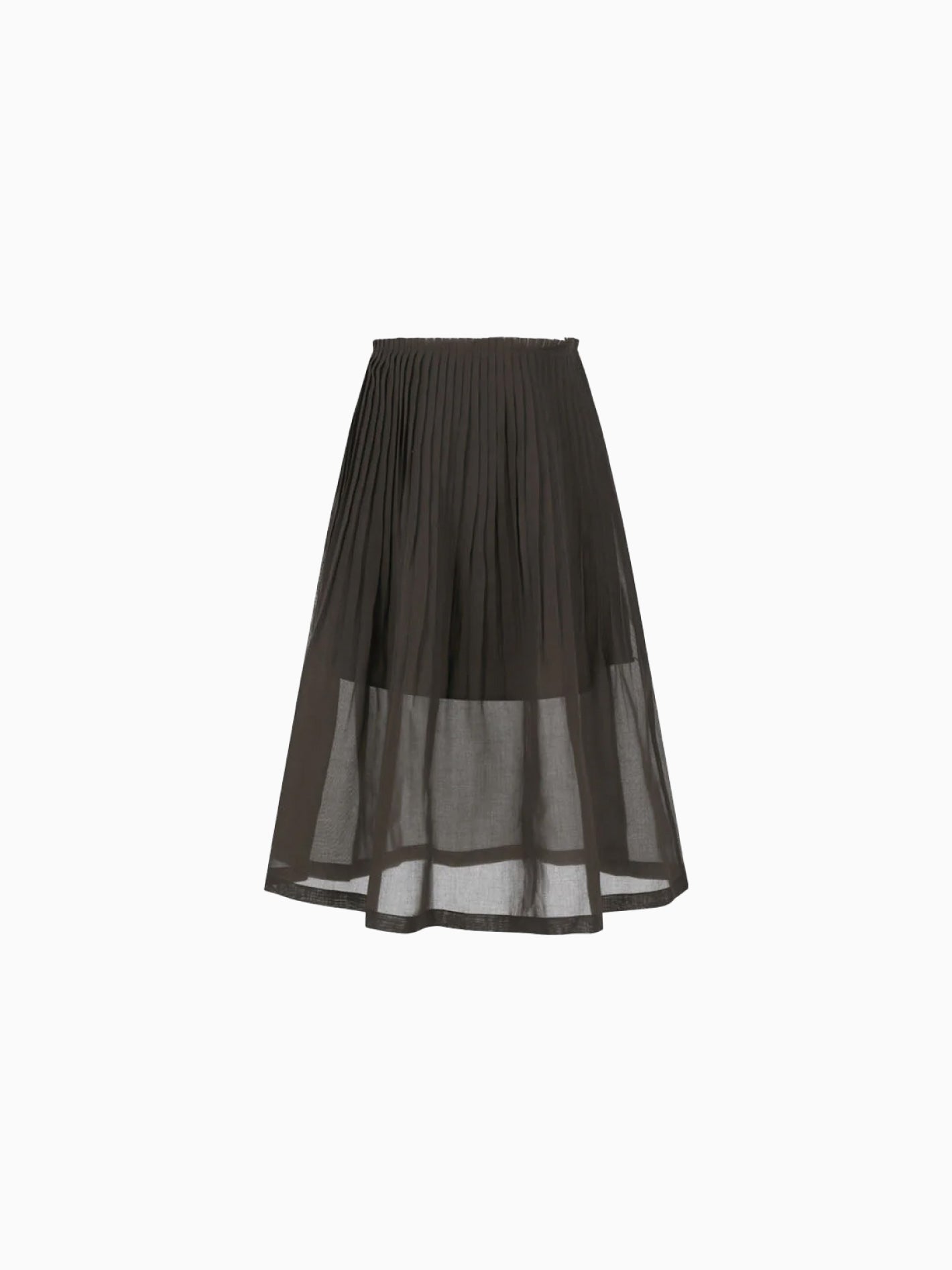 Pleated Midi Skirt Brown