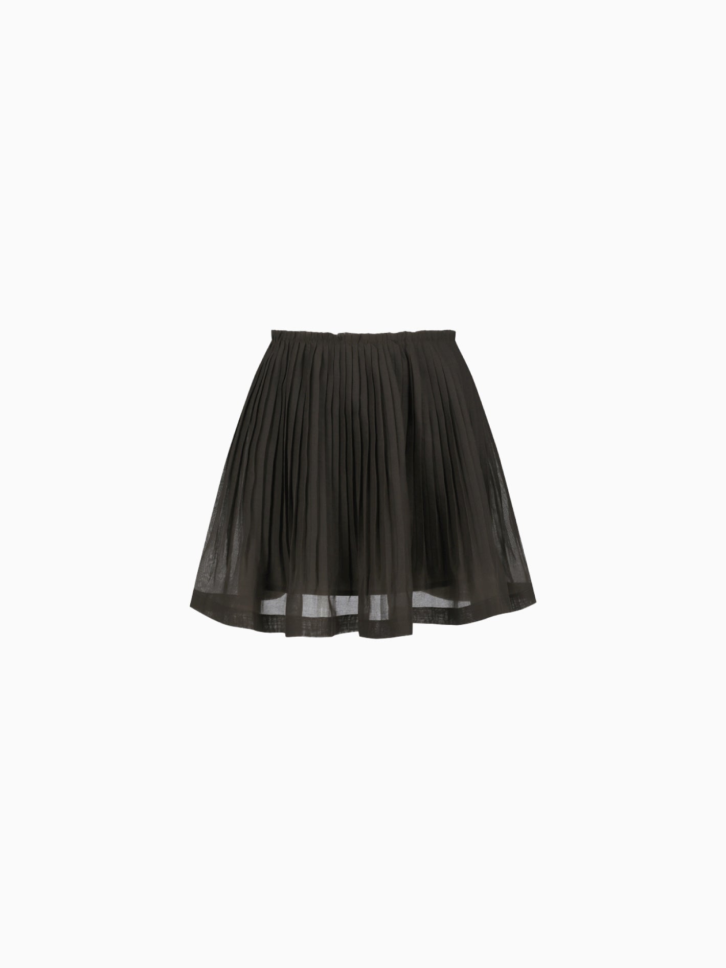Pleated Mini Skirt Brown