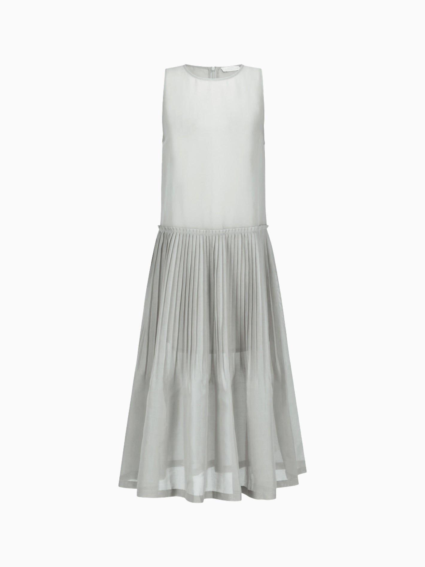 Pleated Sleeveless Dress Grey