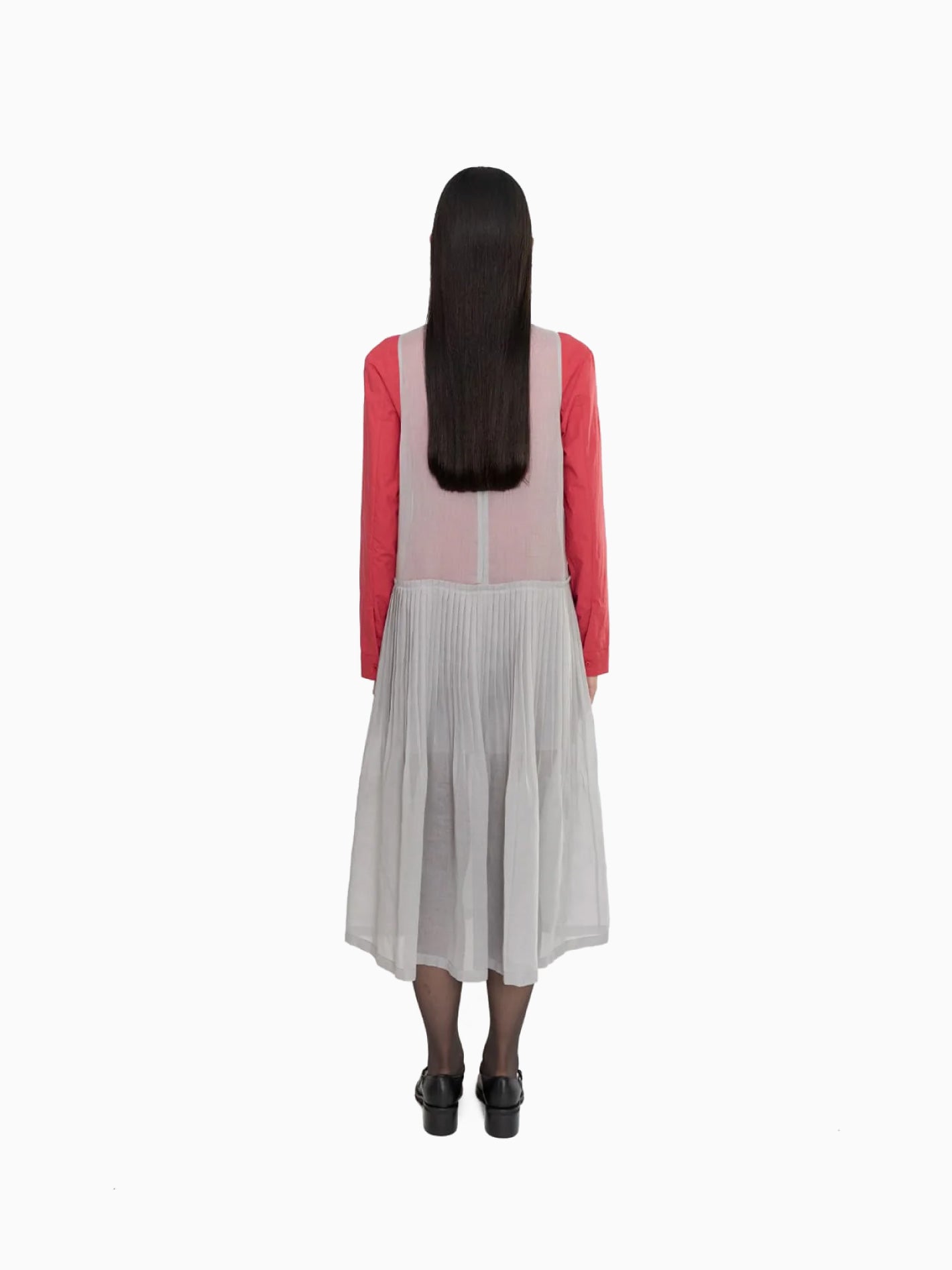 Pleated Sleeveless Dress Grey